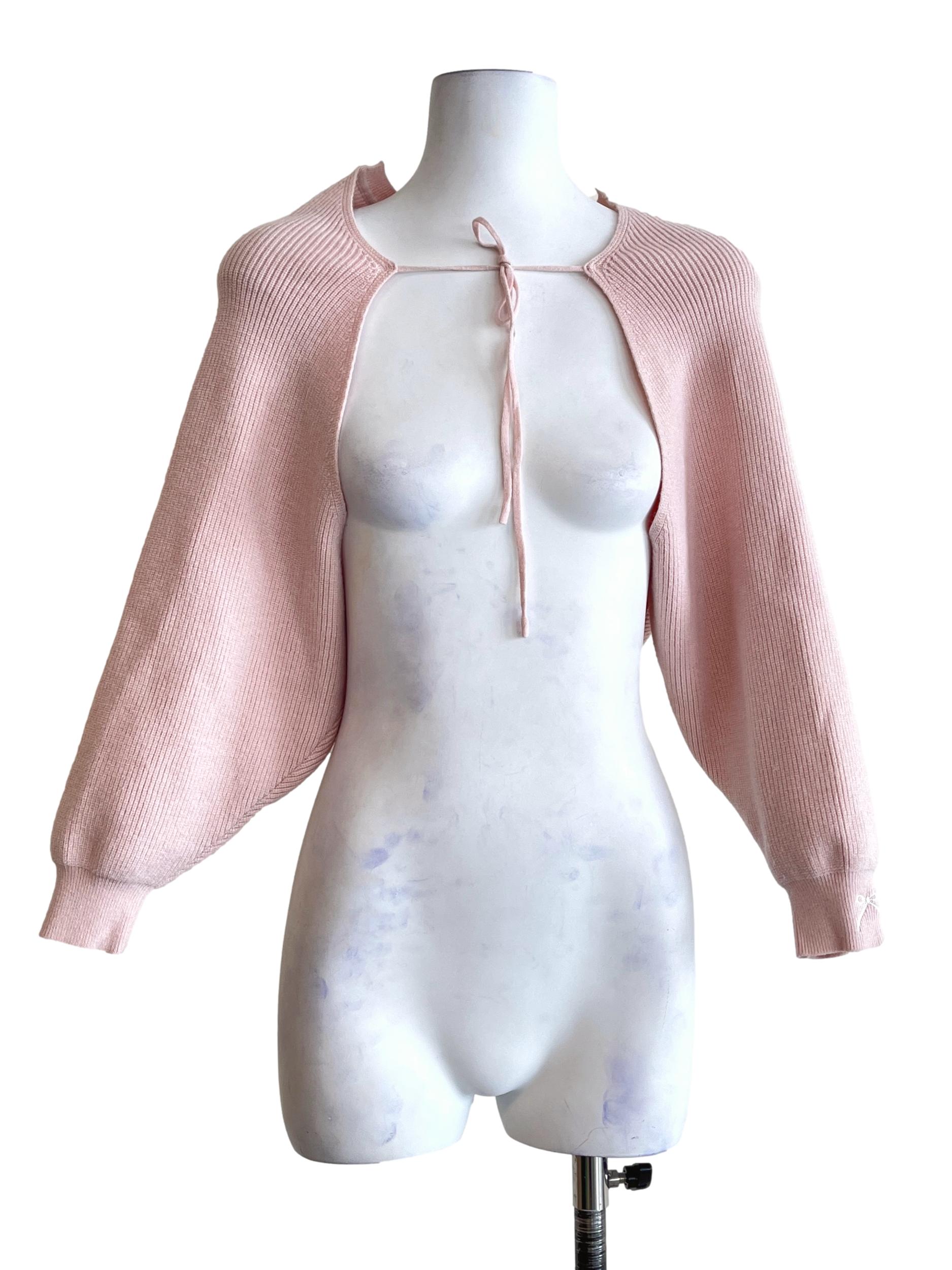 Watermelon Pink Long Sleeve Cropped Cardigan