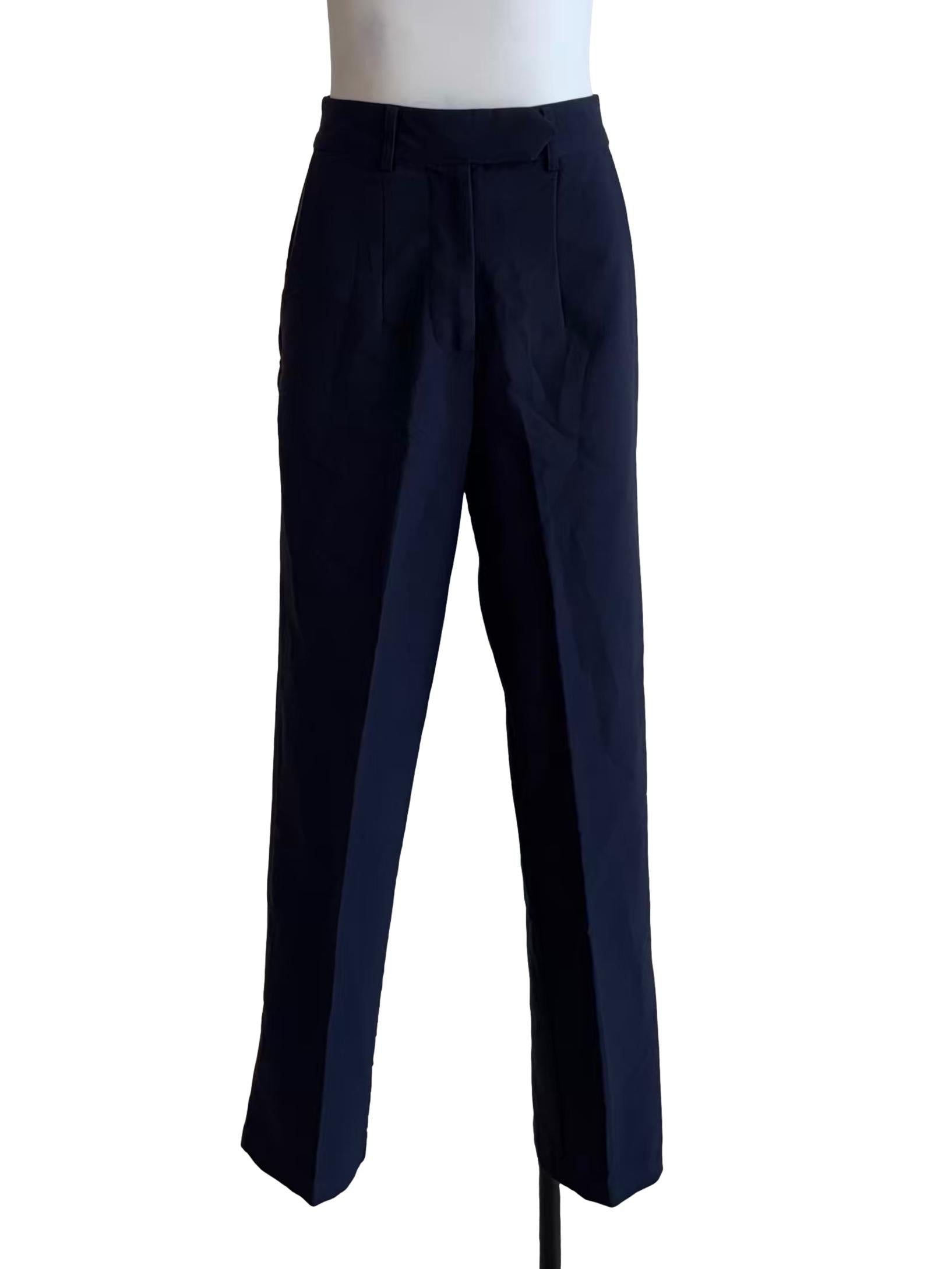 Navy Blue Slim Fit Pants