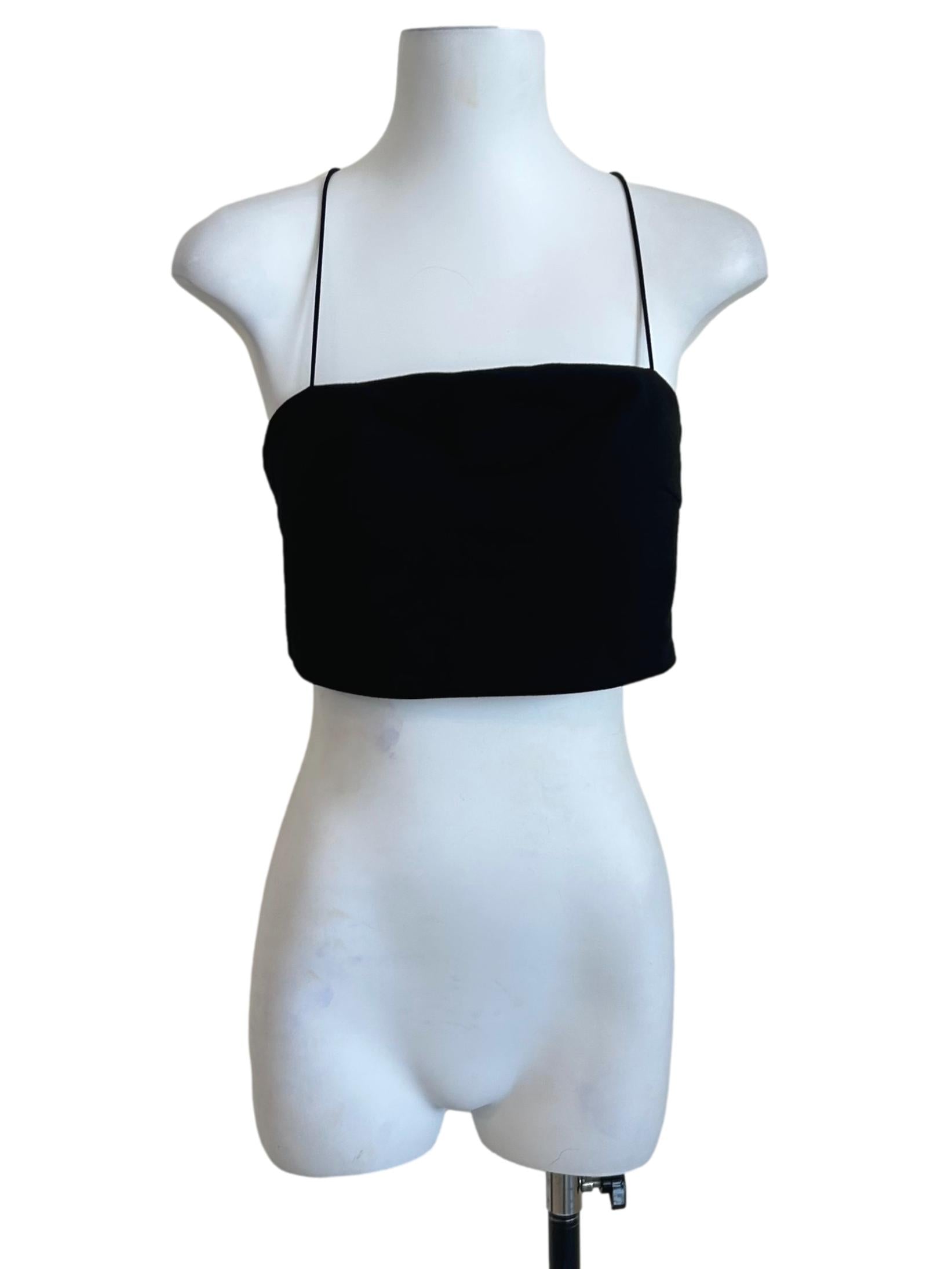Black Minimalist Thin Strap Cami TWL