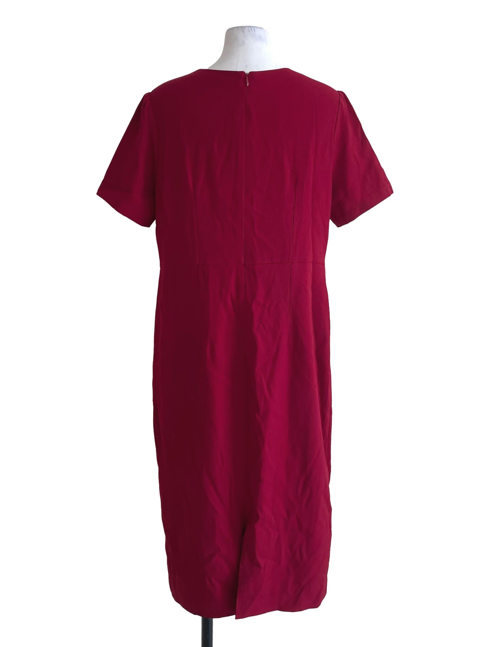 Crimson Red Round Neck Dress
