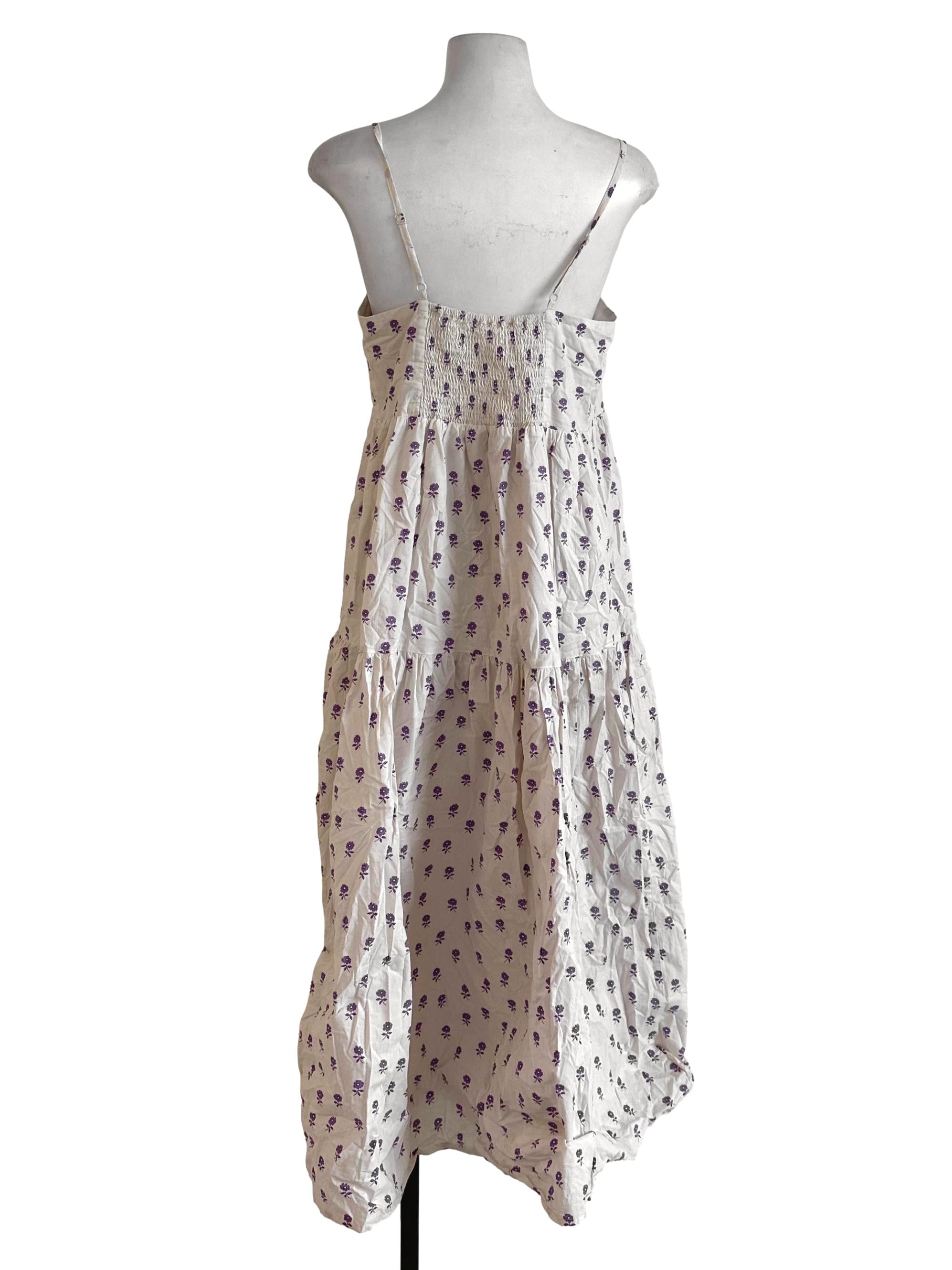 Love & Bravery Pale Beige Floral Sleveless Dress | REFASH