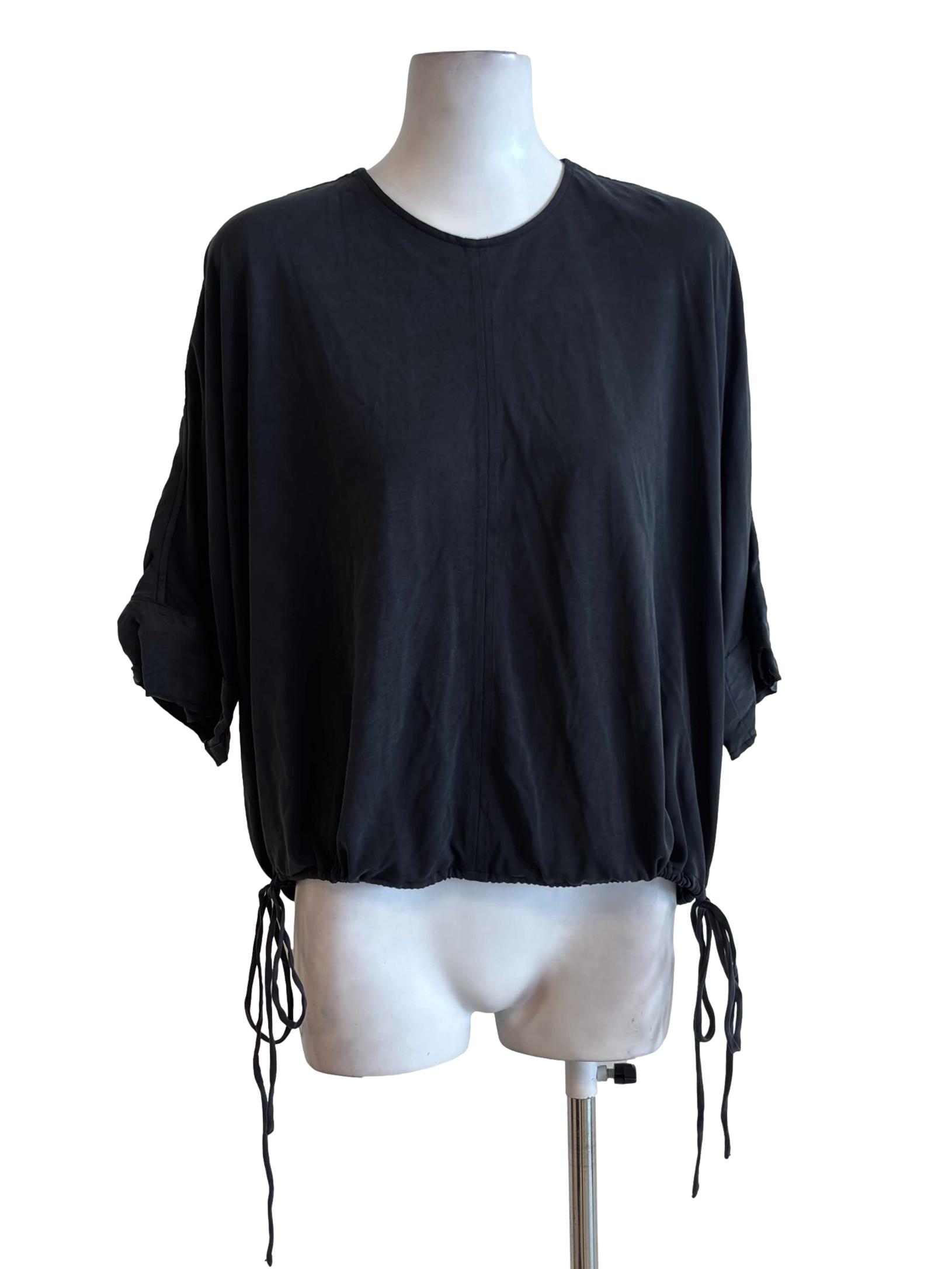 Charcoal Black Smooth Loose Blouse