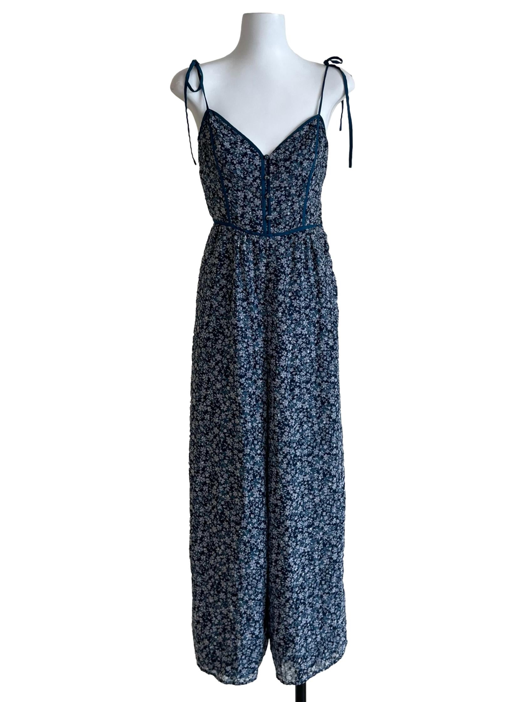 Ocean Blue Floral Jumpsuit