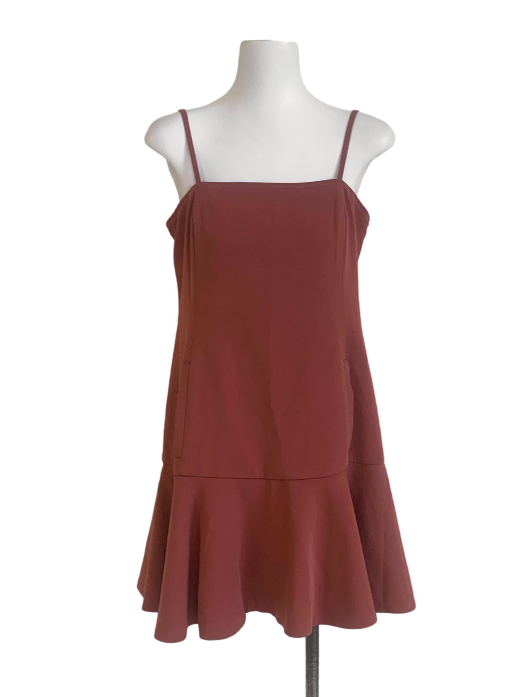 Cinnamon Brown Drop Waist Dress