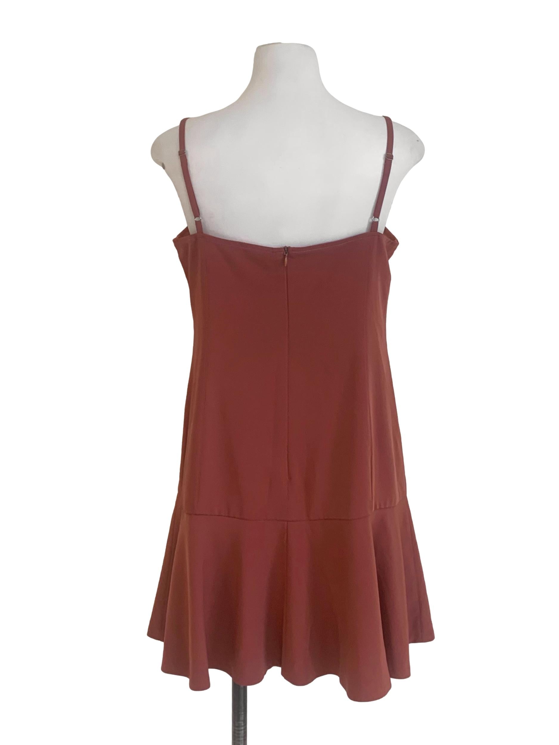 Cinnamon Brown Drop Waist Dress