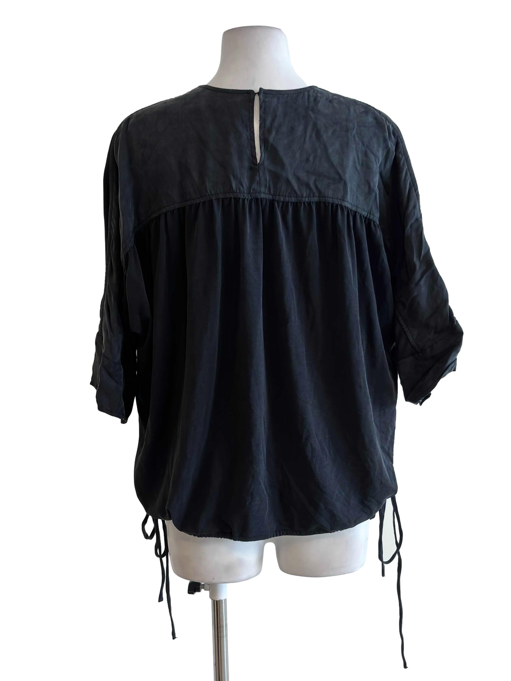 Charcoal Black Smooth Loose Blouse