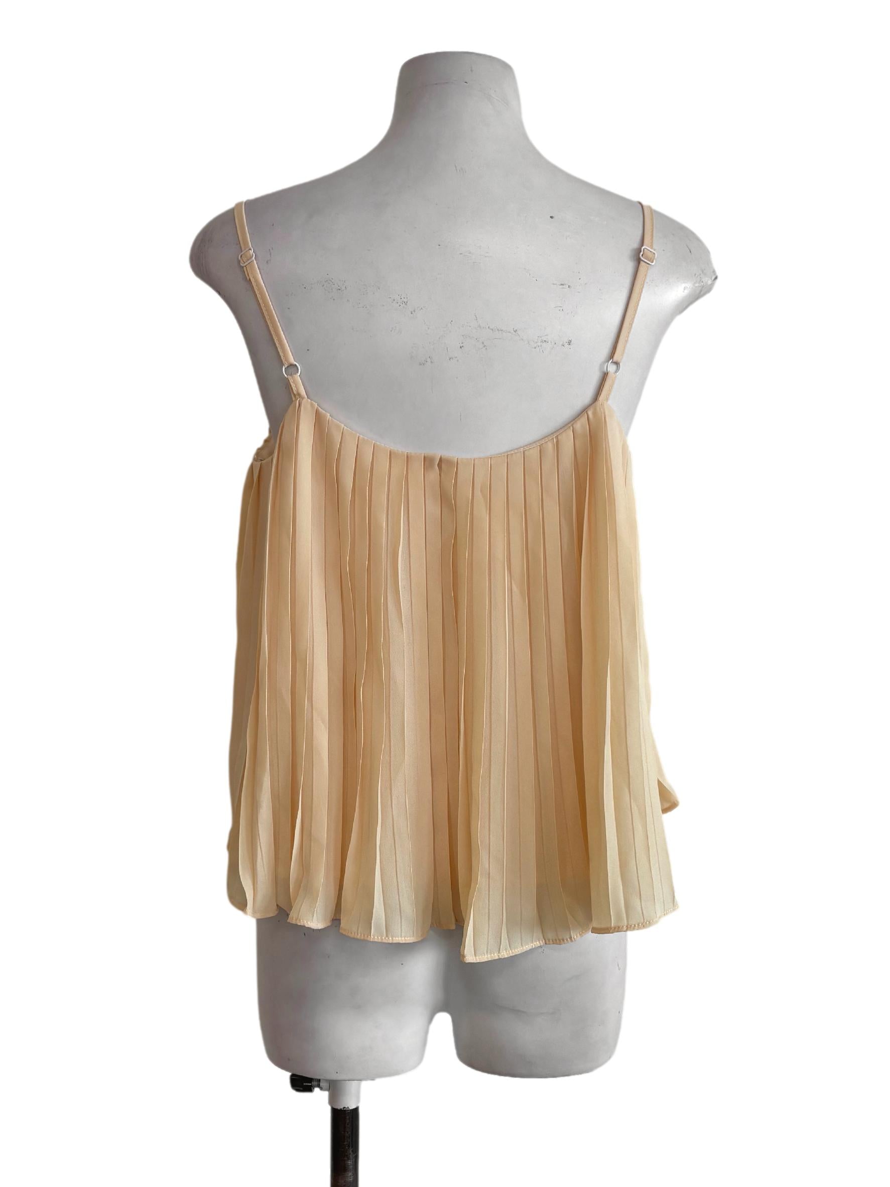Shortbread Yellow Accordion Crop Top