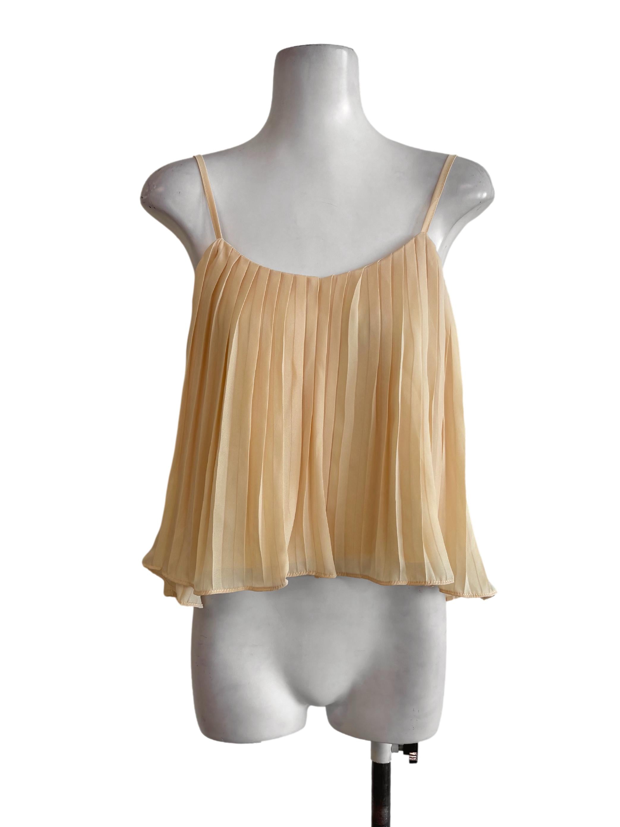 Shortbread Yellow Accordion Crop Top