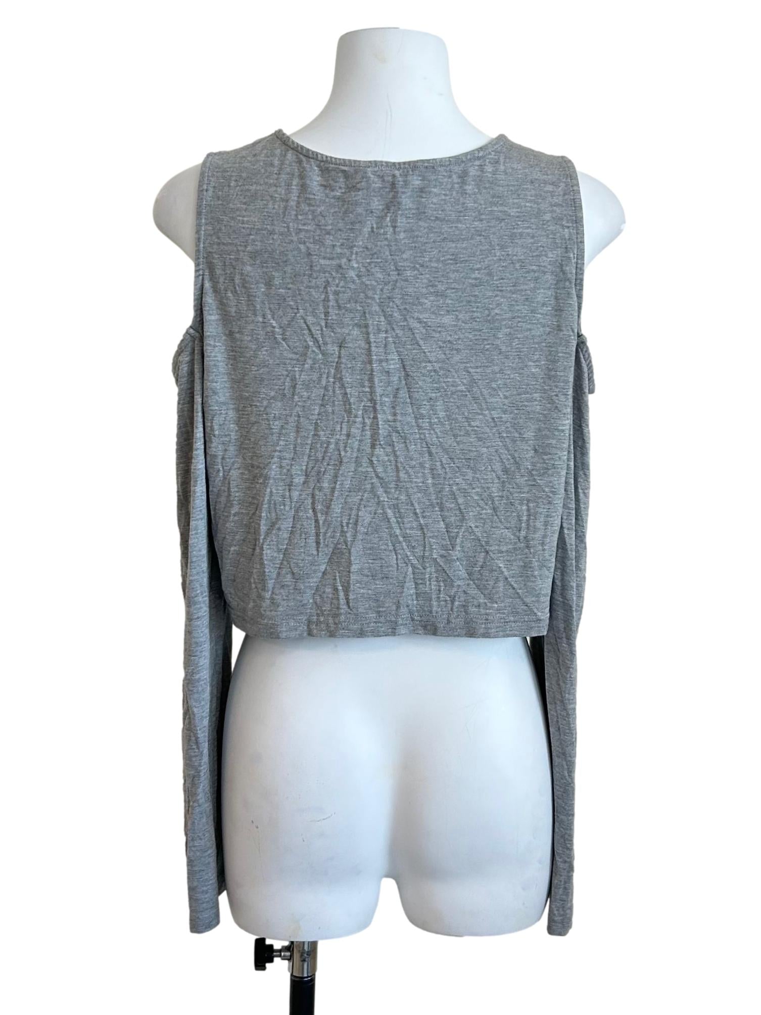 Grey Cold Shoulder Crop Top TTR
