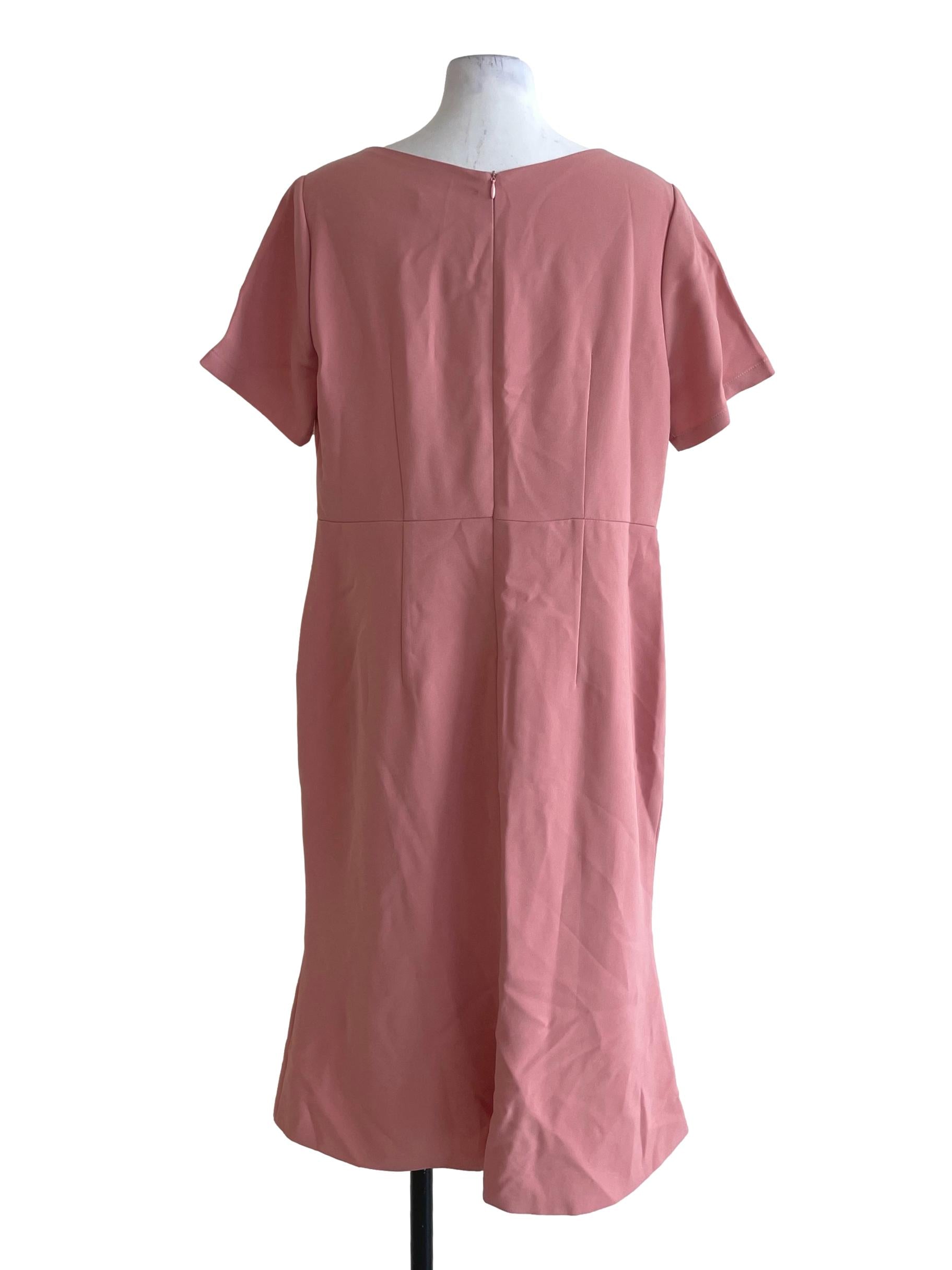 Peach V Neck Dress