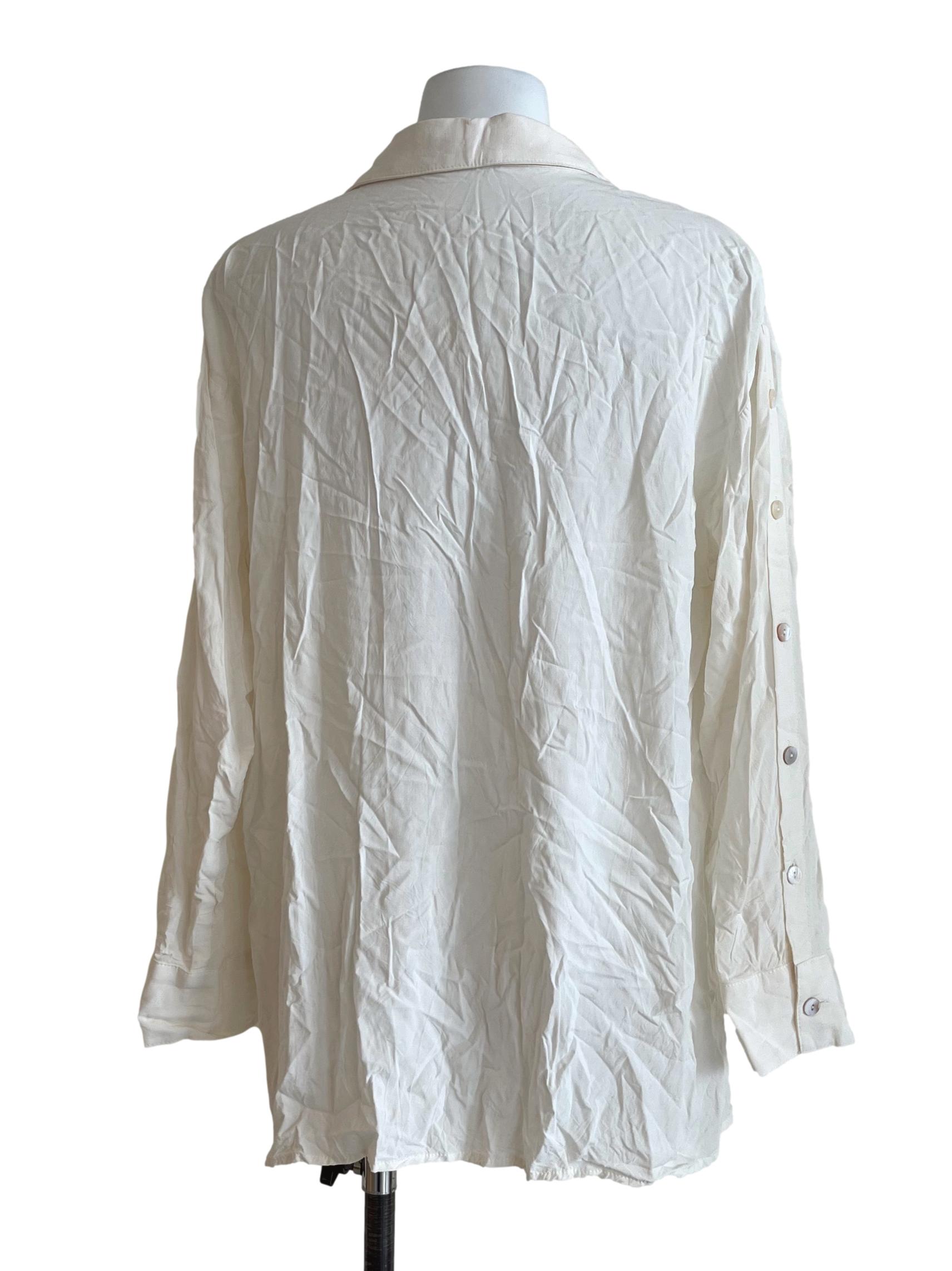 Pearl White Long Sleeve Buttoned Shirt TCL