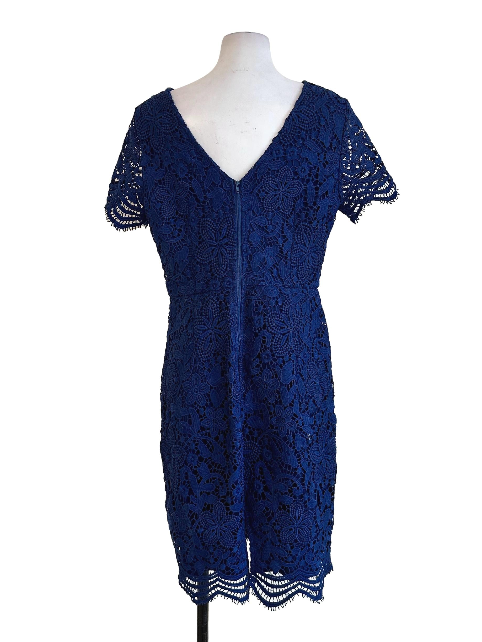 Admiral Blue Lace Pattern Dress
