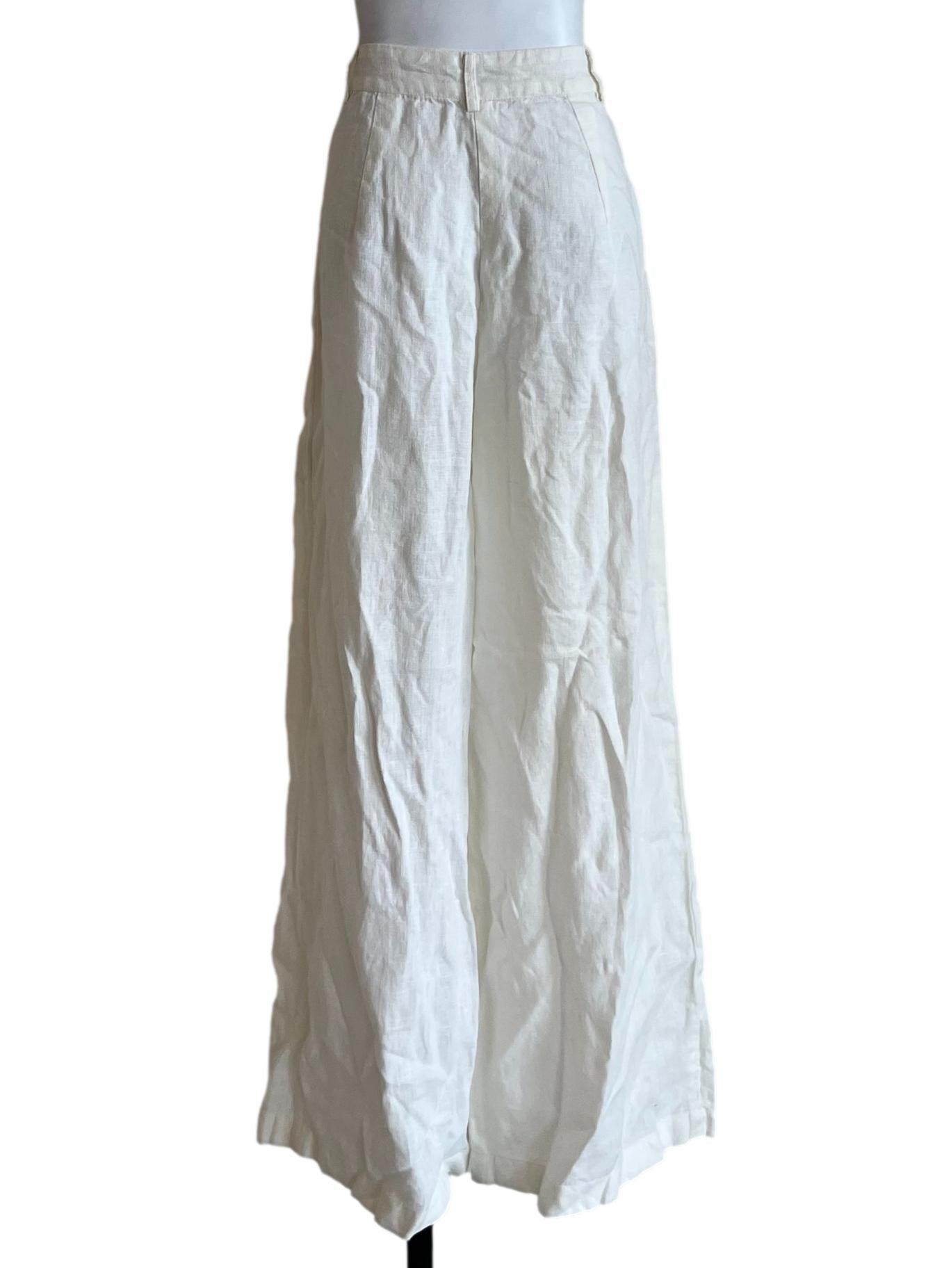 White High-Waisted Formal Pants