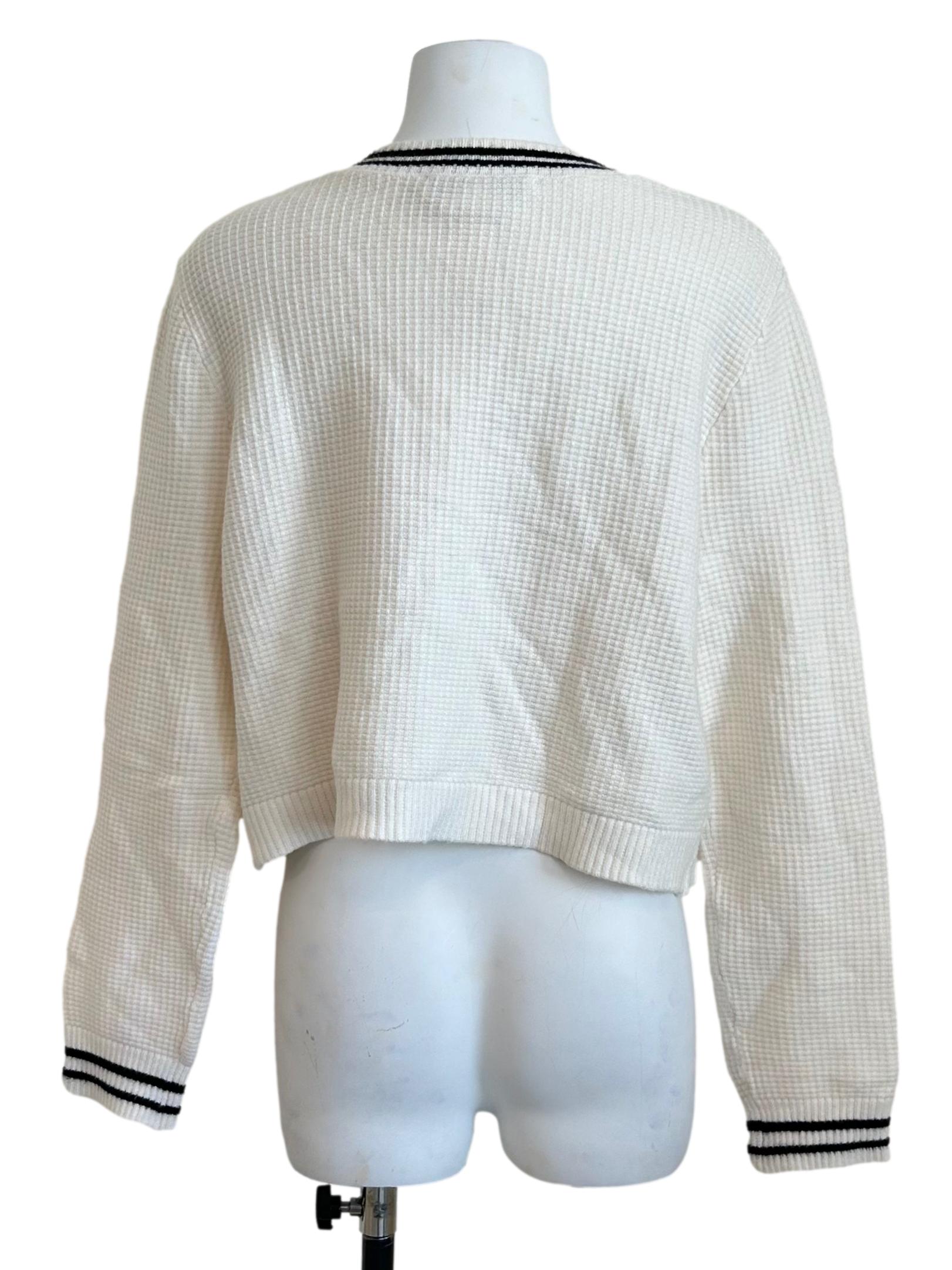 White Pearl Button Knit Cardigan LB