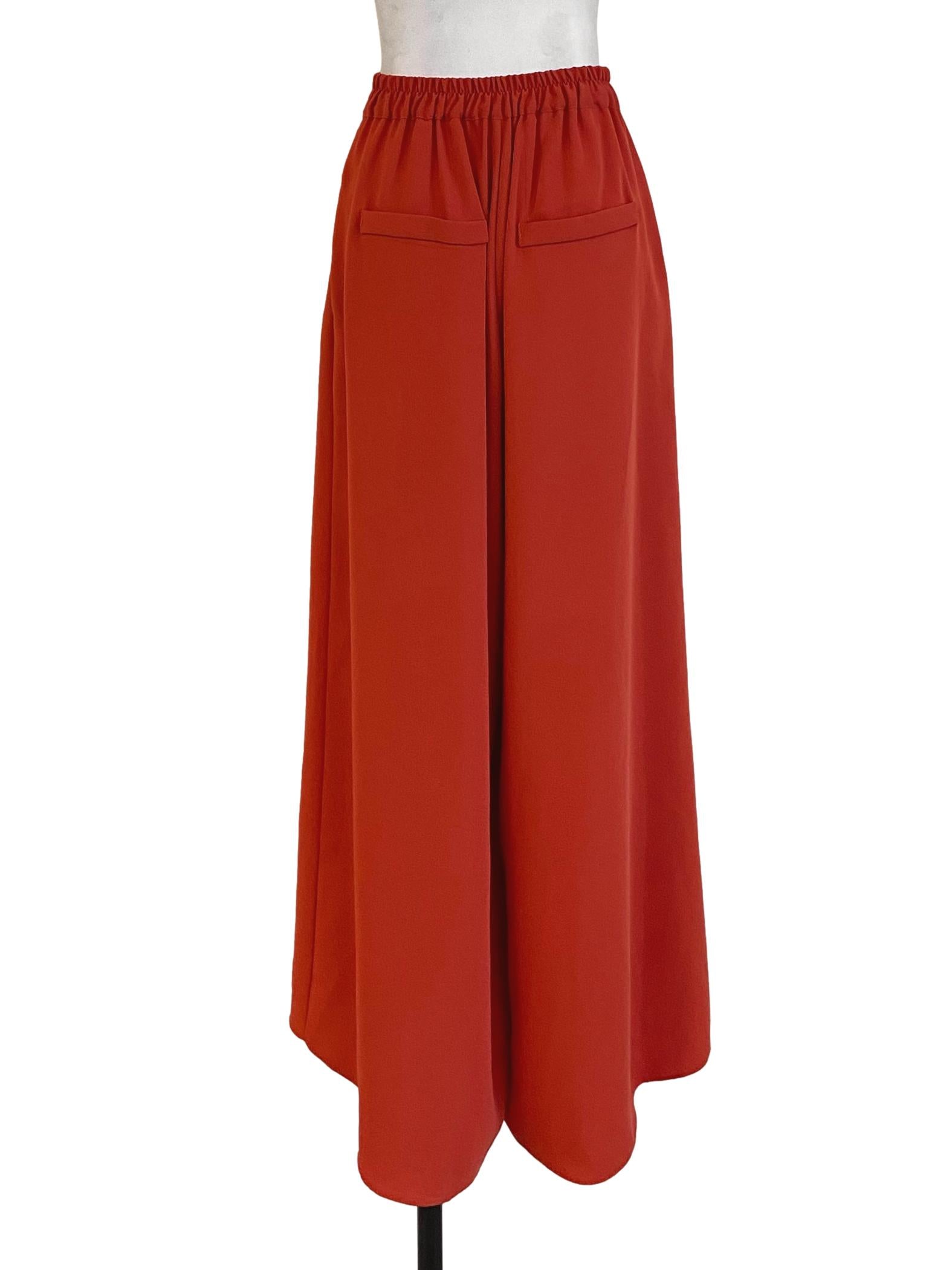 Orange Straight Slit Formal Pants