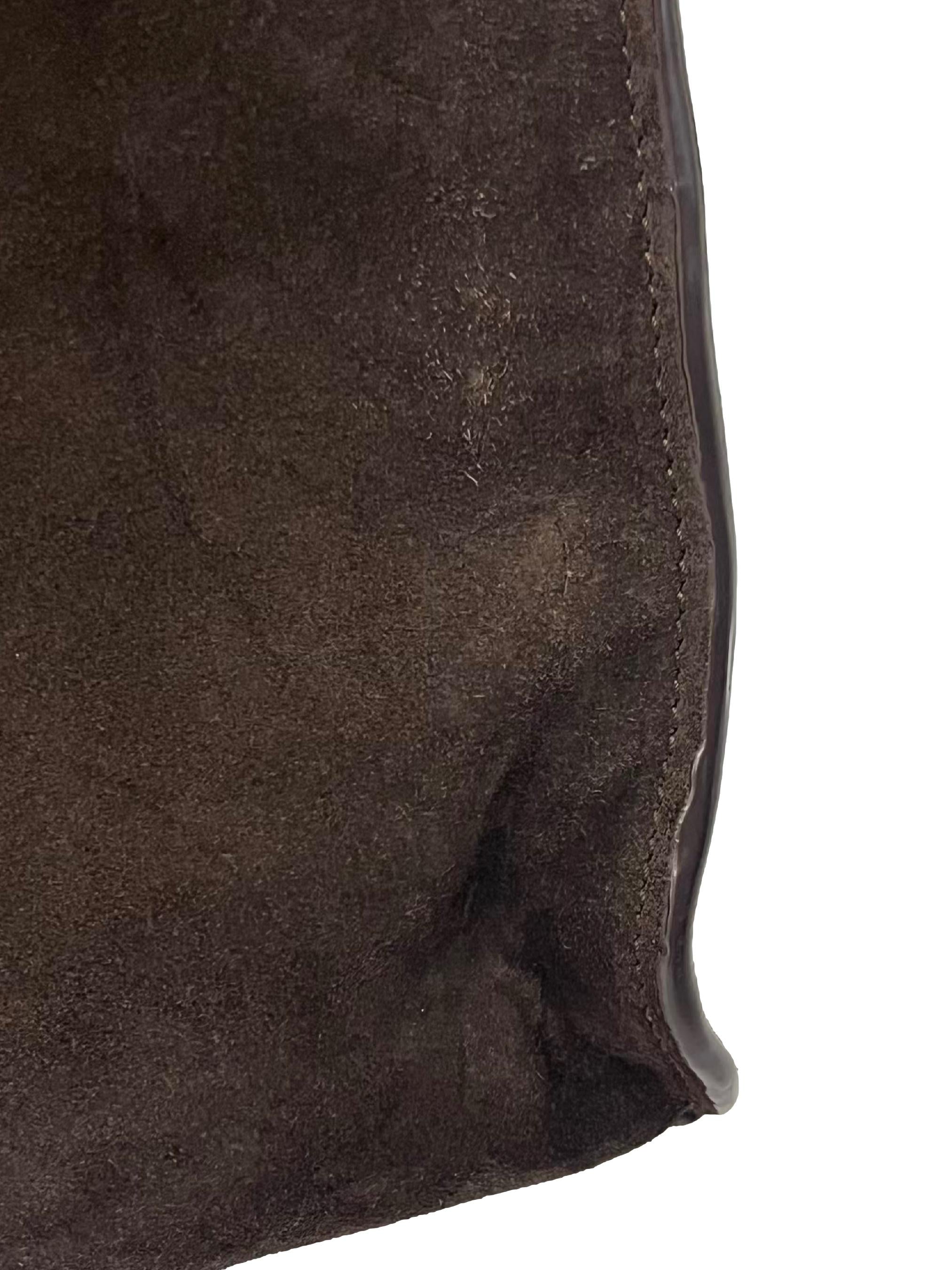 Dark Brown Suede Tote Bag CSN