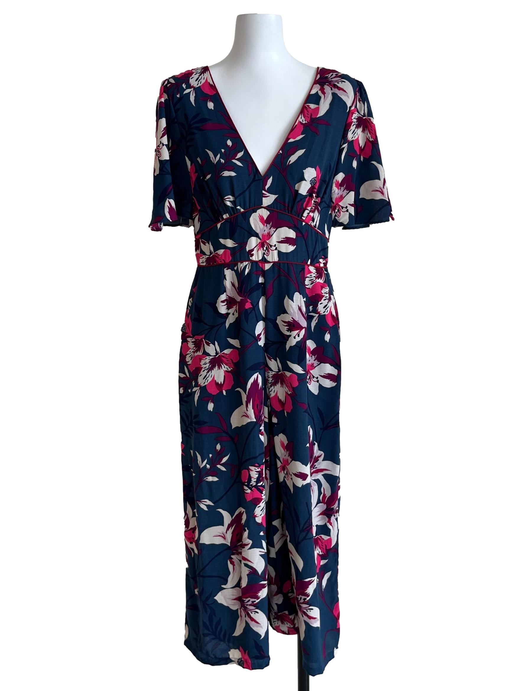 Aegean Blue Floral Jumpsuit