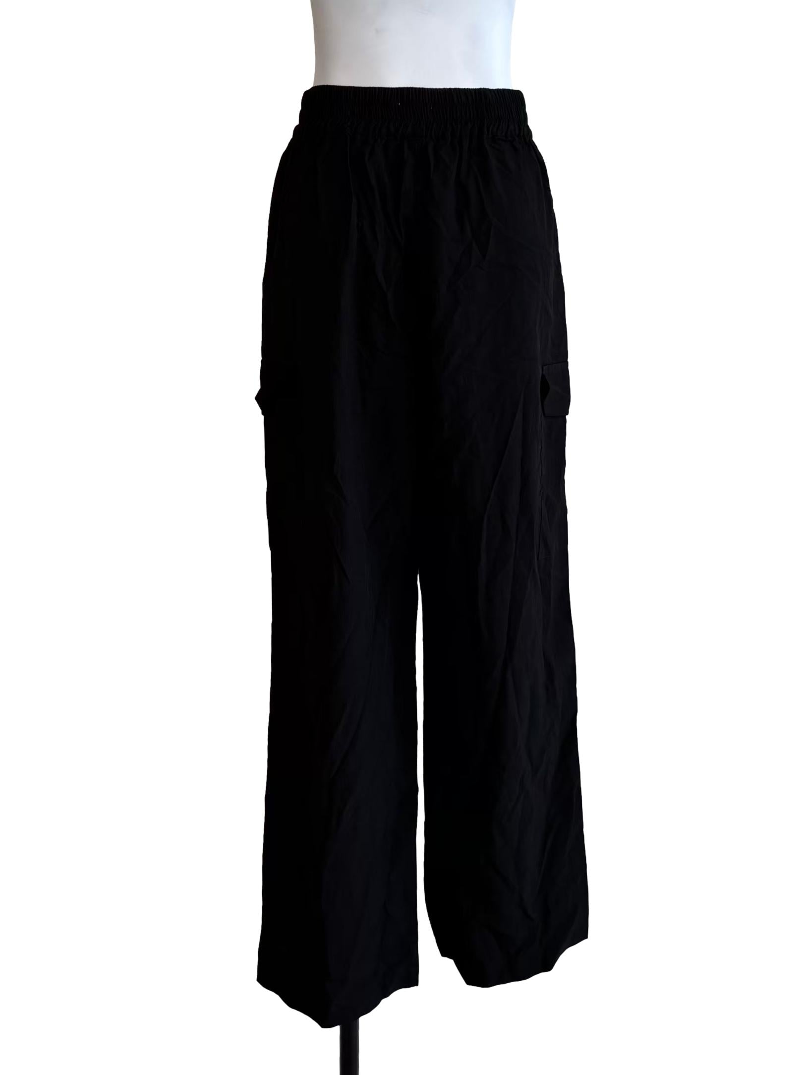 Onyx Black Straight Cargo Pants