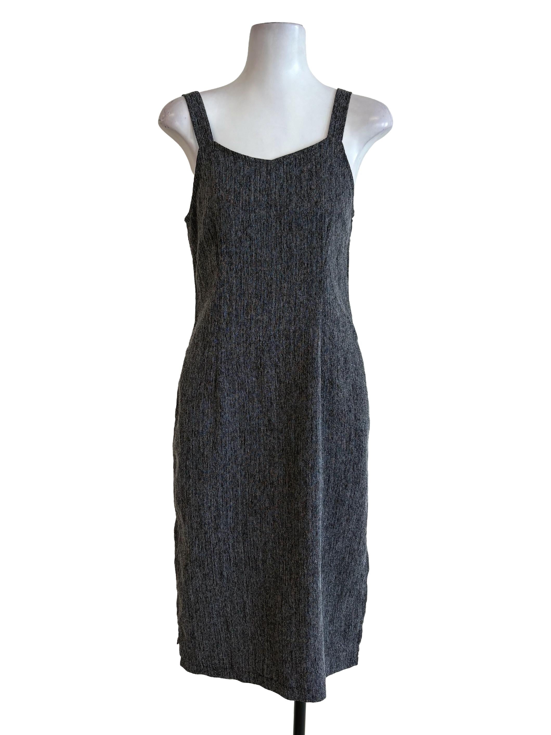 Iron Grey Twill Sheath Dress