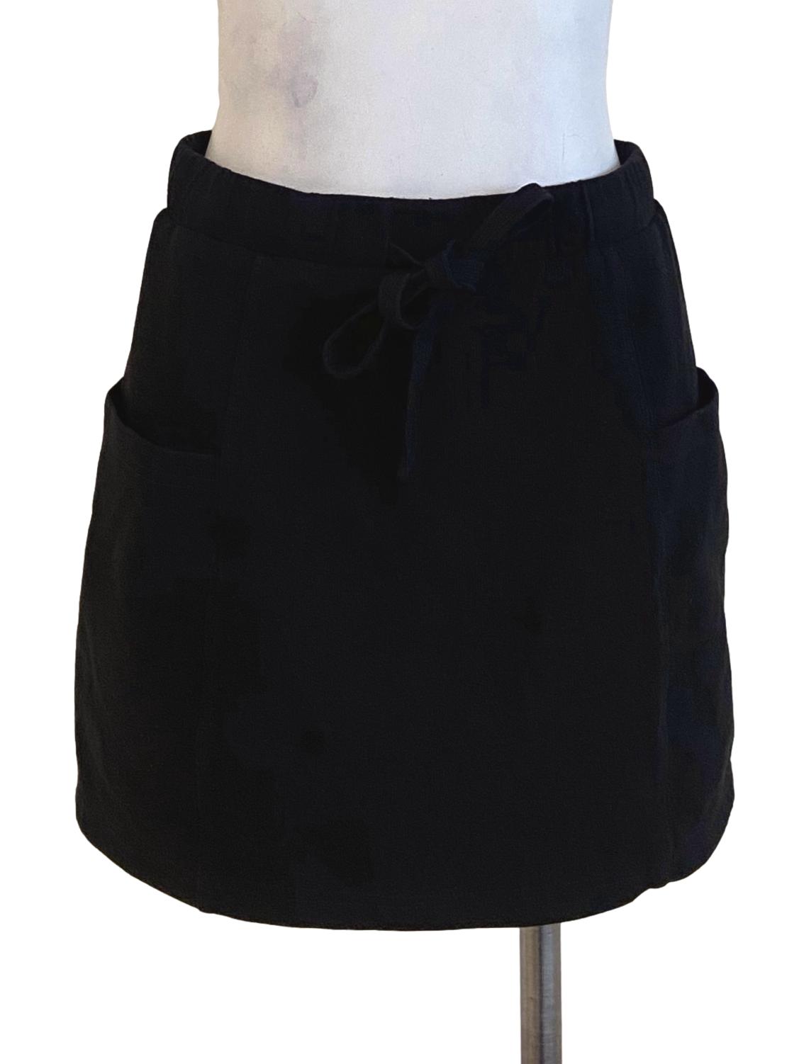 Black Twill Tube Mini Skorts