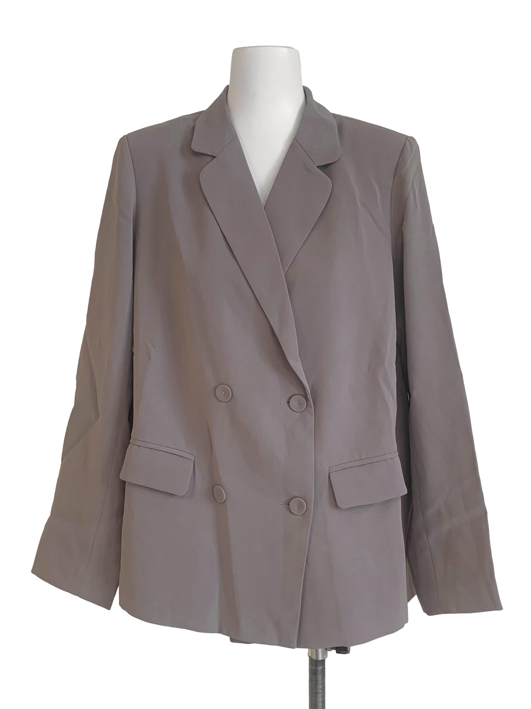 Ash Grey Double Breasted Blazer TCL