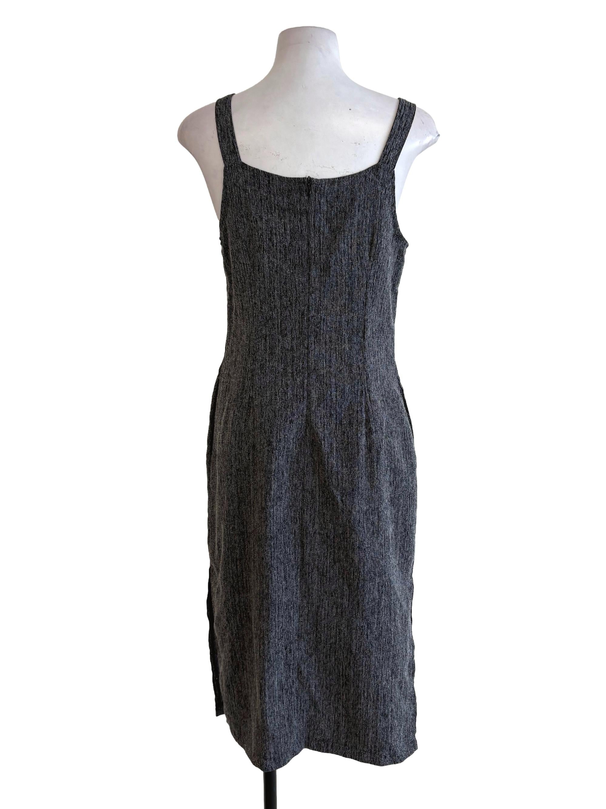 Iron Grey Twill Sheath Dress