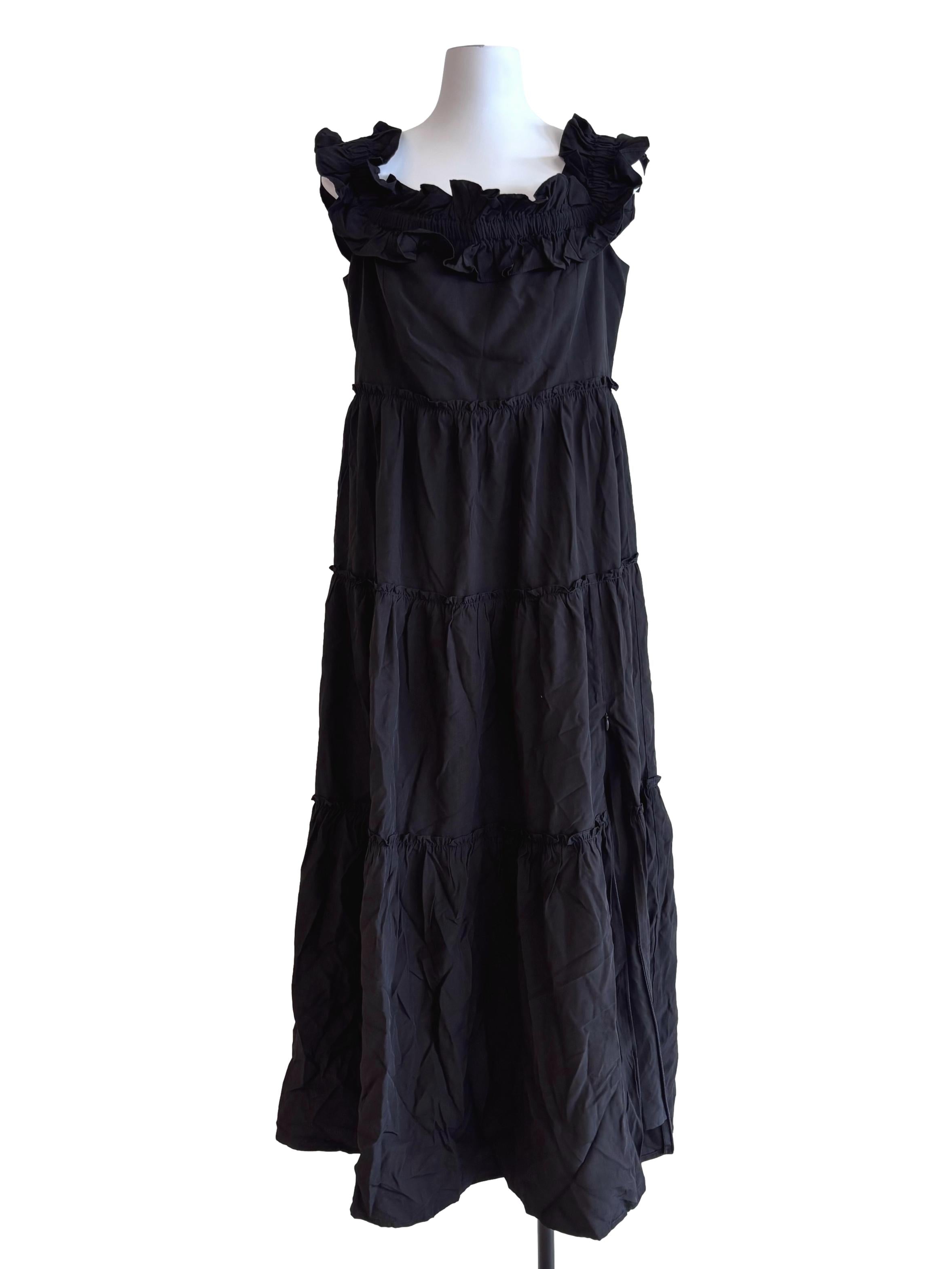 Black Ruffle Tiered Dress