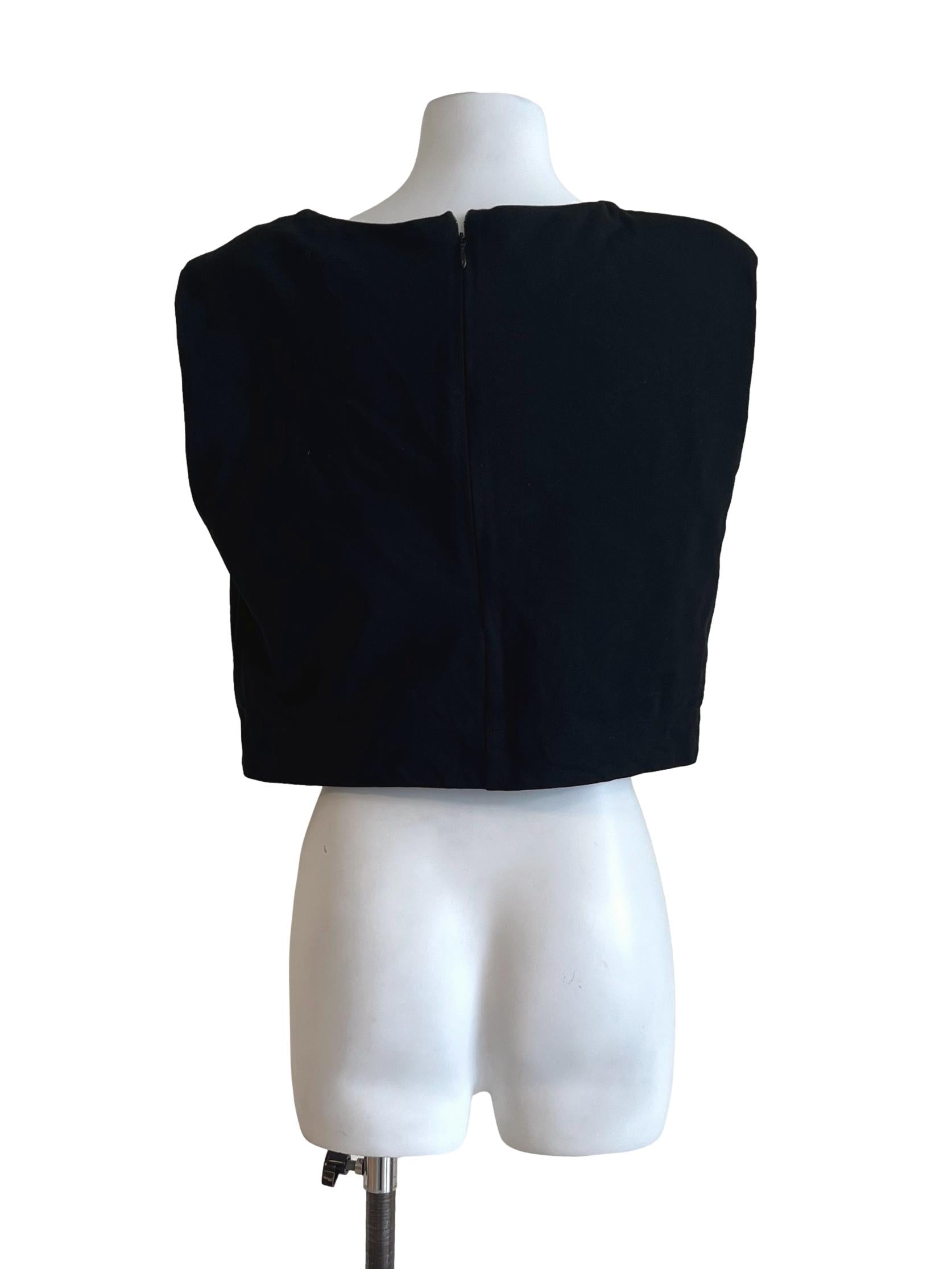 Onyx Black Sabrina Neckline Top