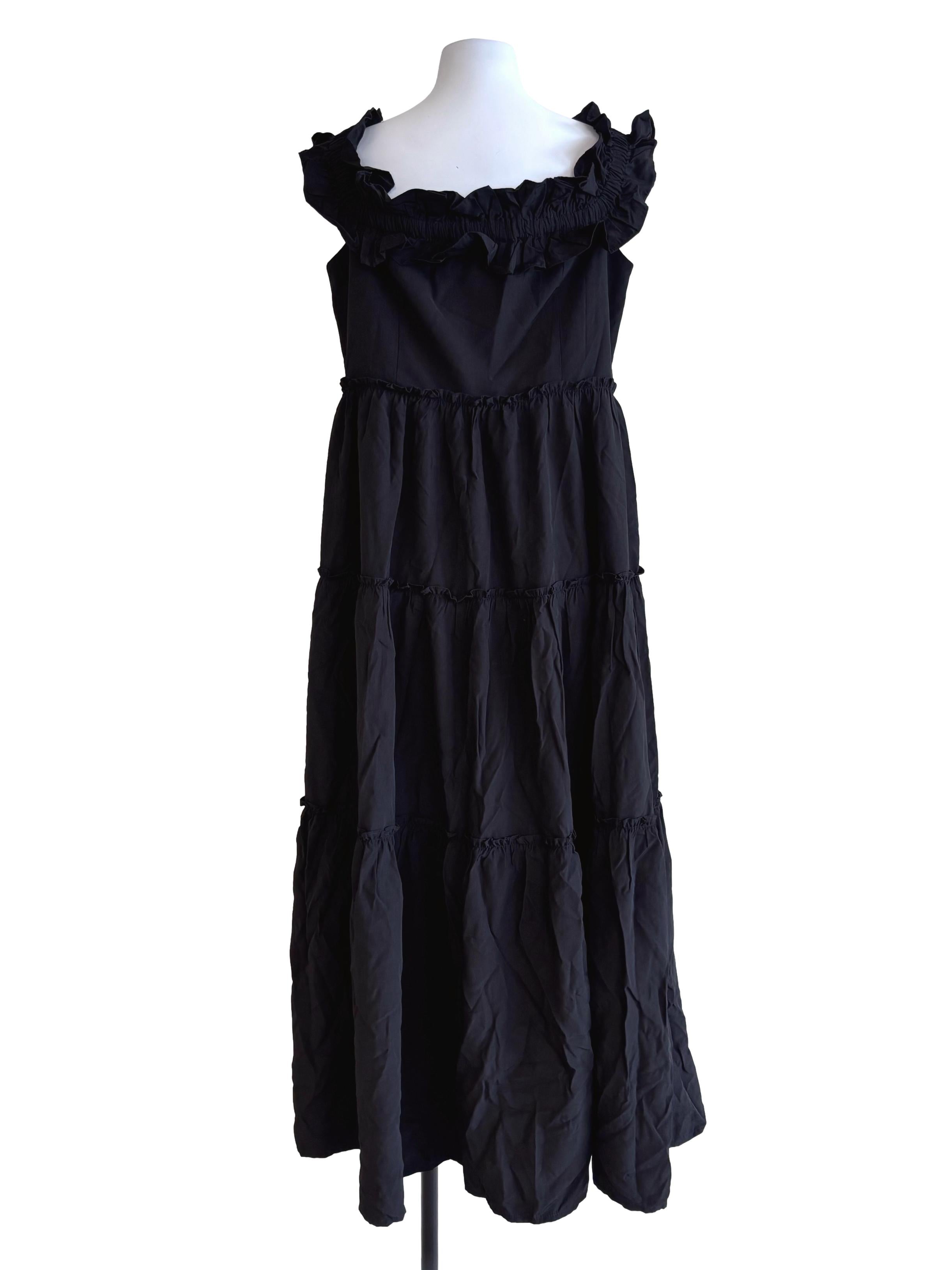 Black Ruffle Tiered Dress