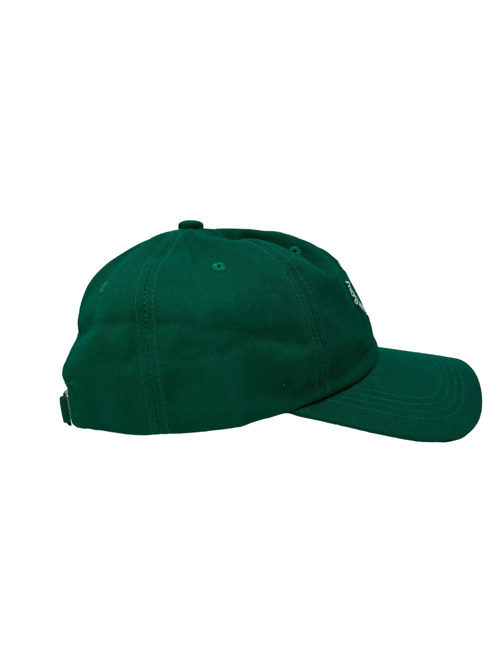Green Embroidered Fitted Cap