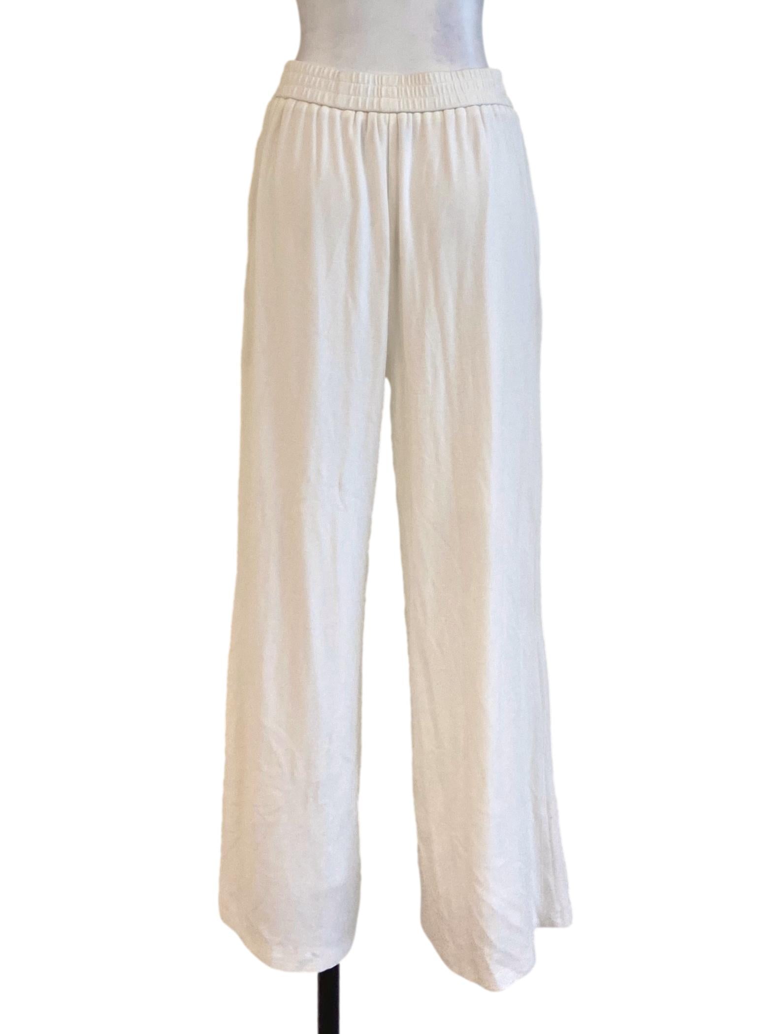 White Twill Stretchable Straight Pants