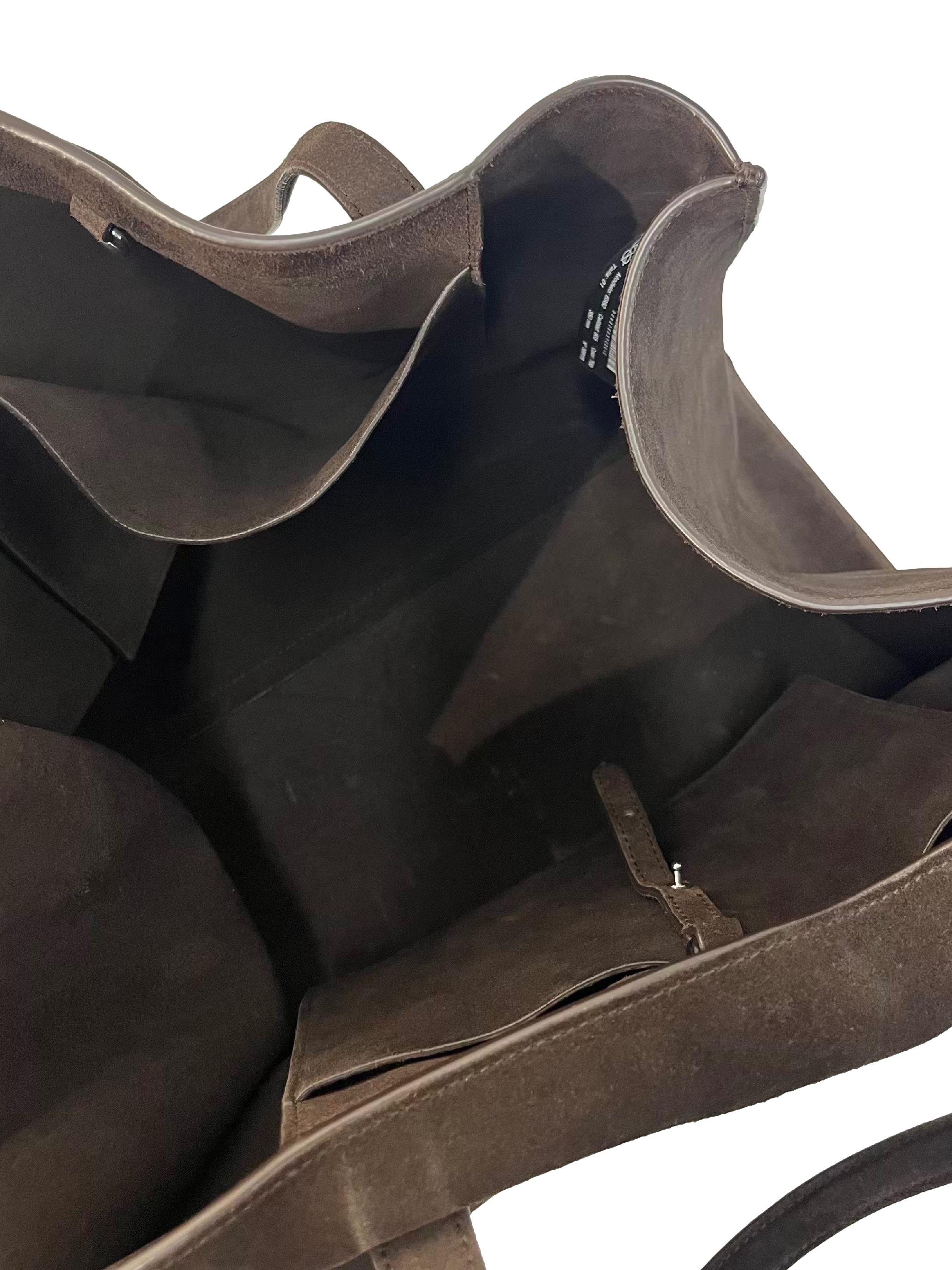 Dark Brown Suede Tote Bag CSN