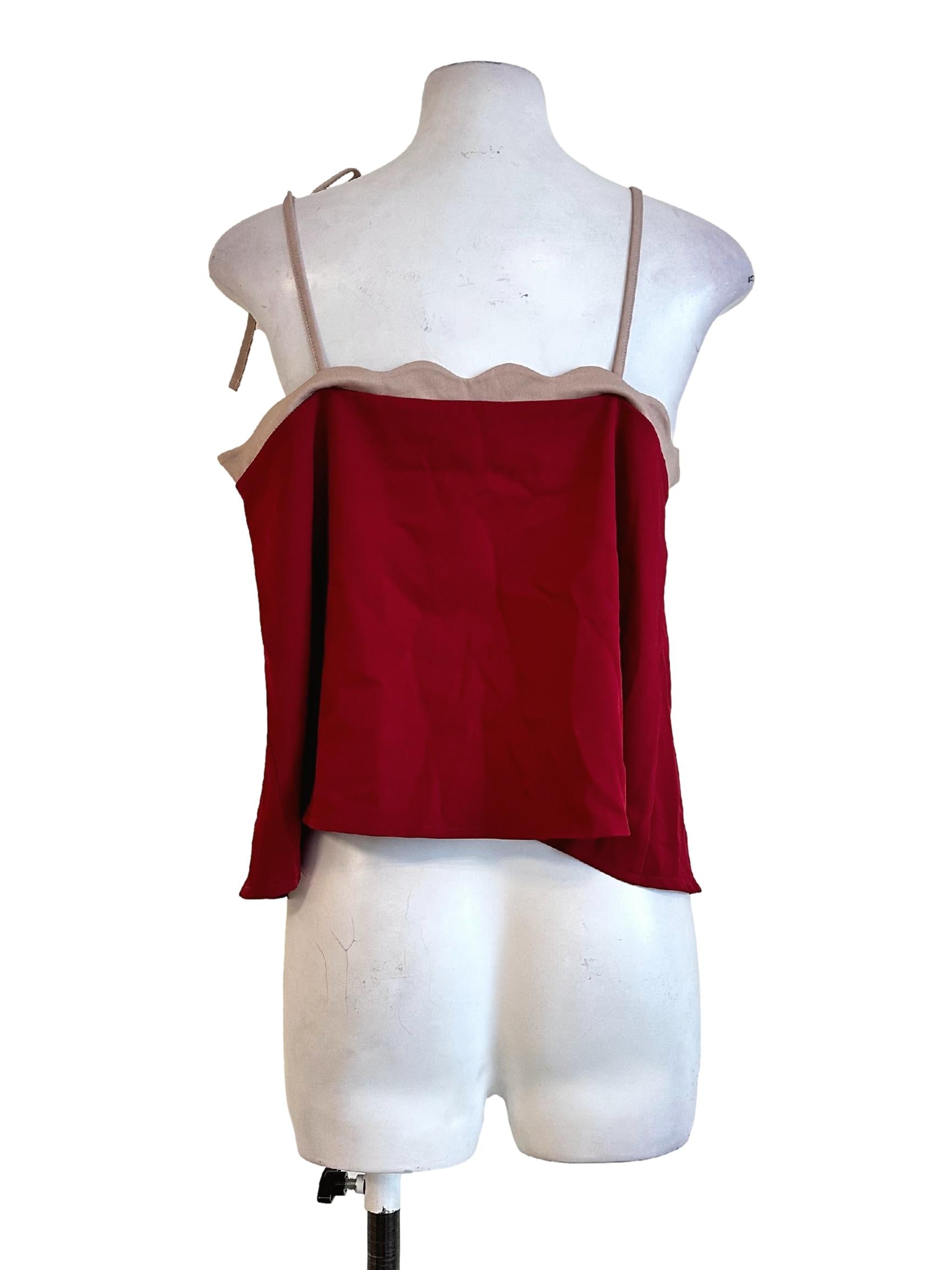 Crimson Red Sleeveless Top LB