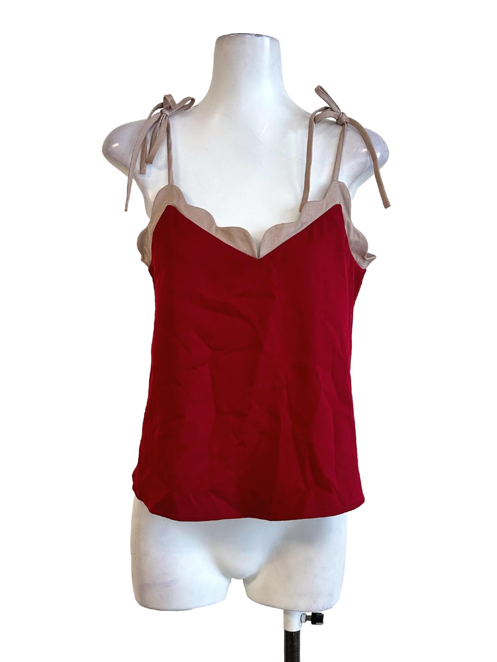 Crimson Red Sleeveless Top LB
