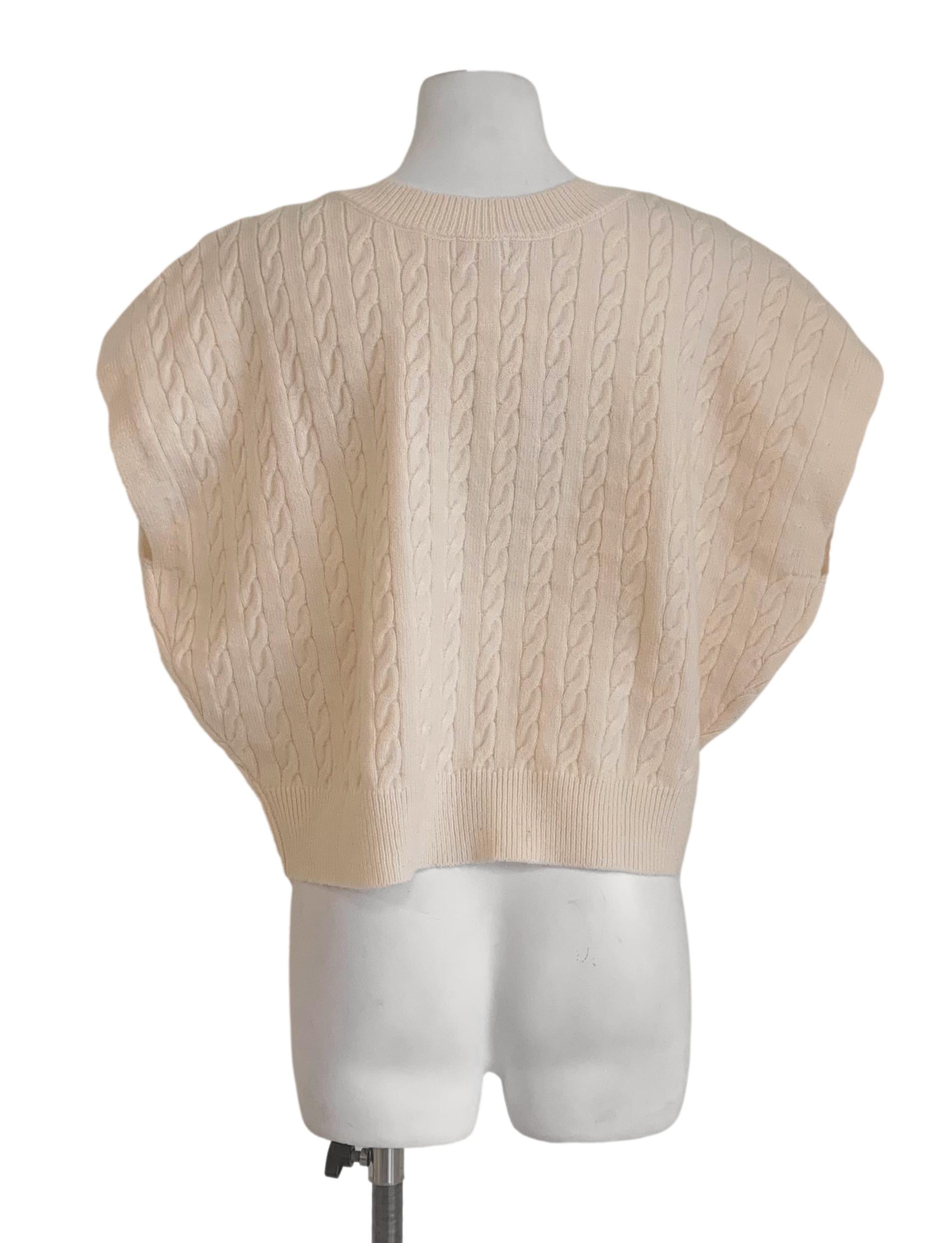 Coconut White Drop Shoulder Knitted Vest TCL