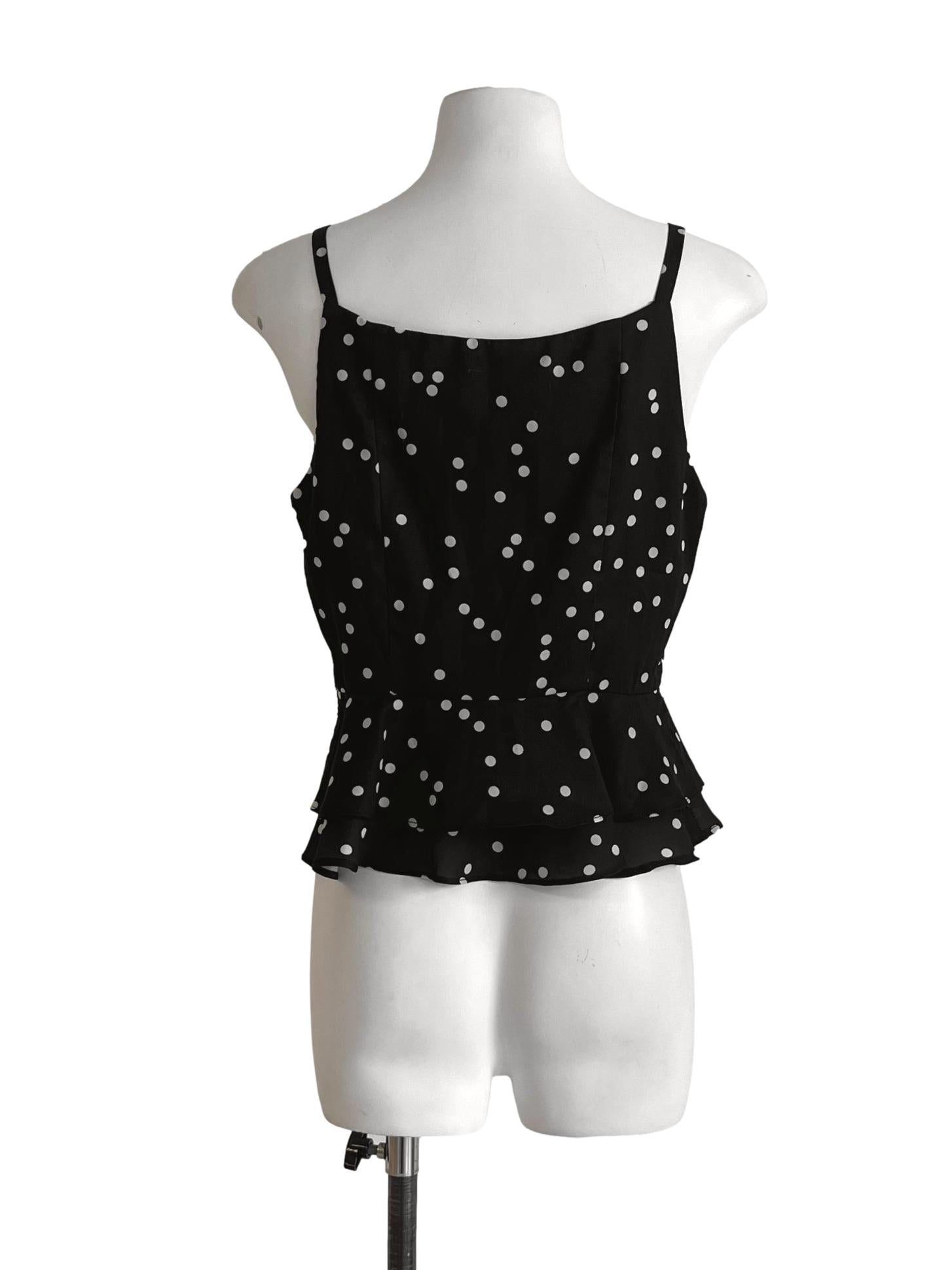 Jet Black Polka Dot Top TCL