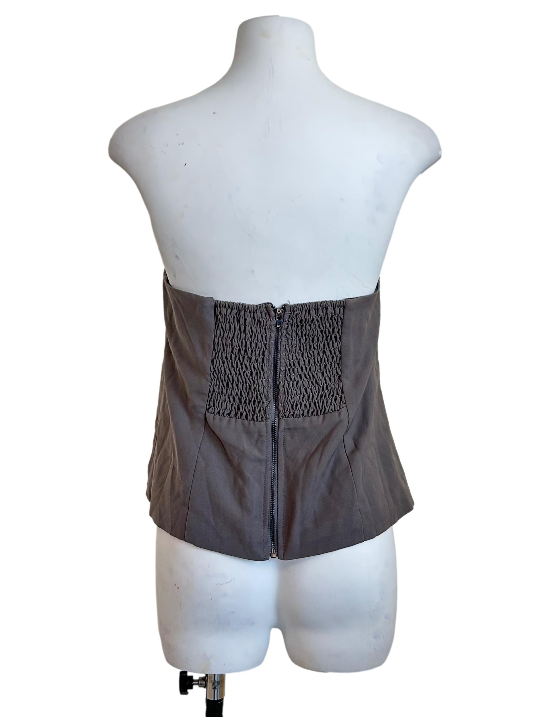 Smoke Grey Bow Detail Tube Top TTR