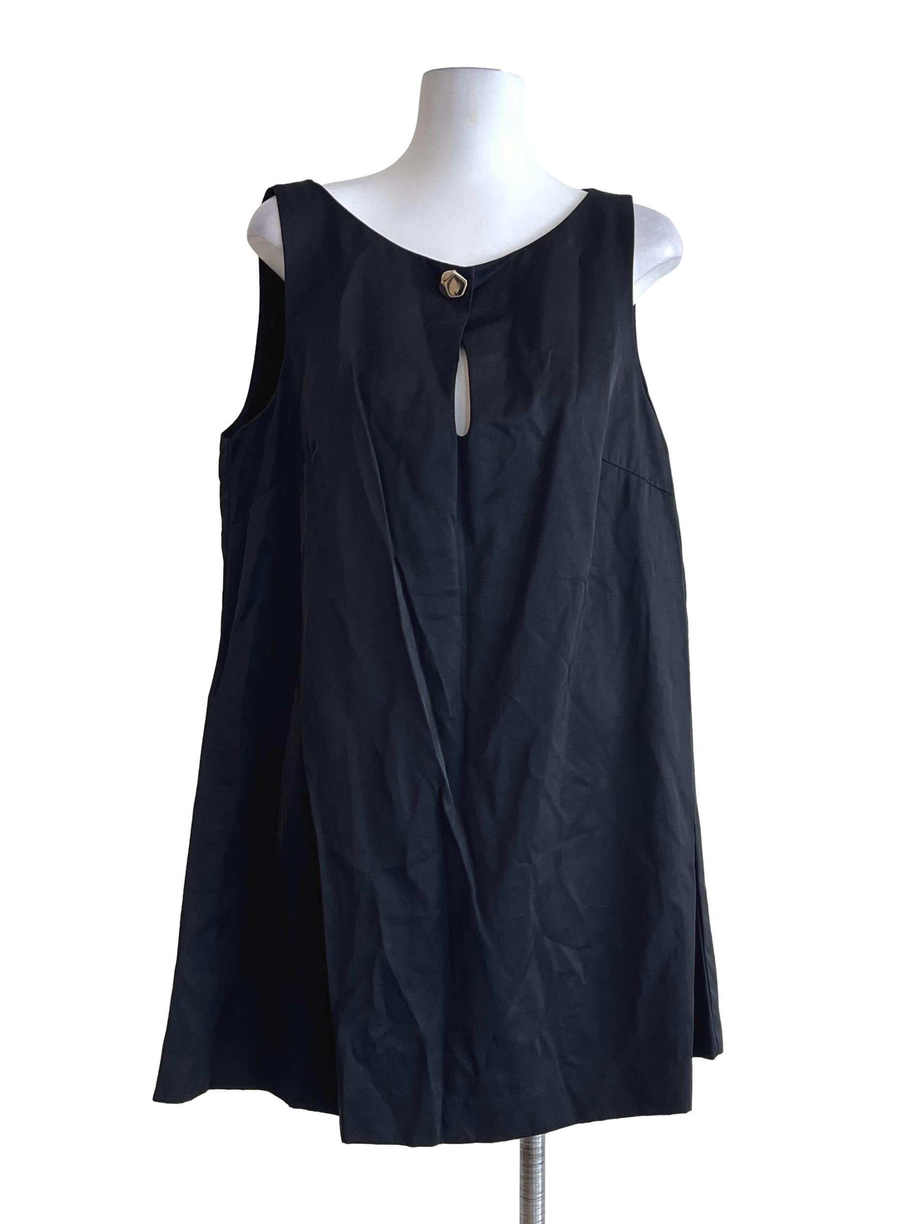 Ink Black Halter Sleeveless Tent Dress