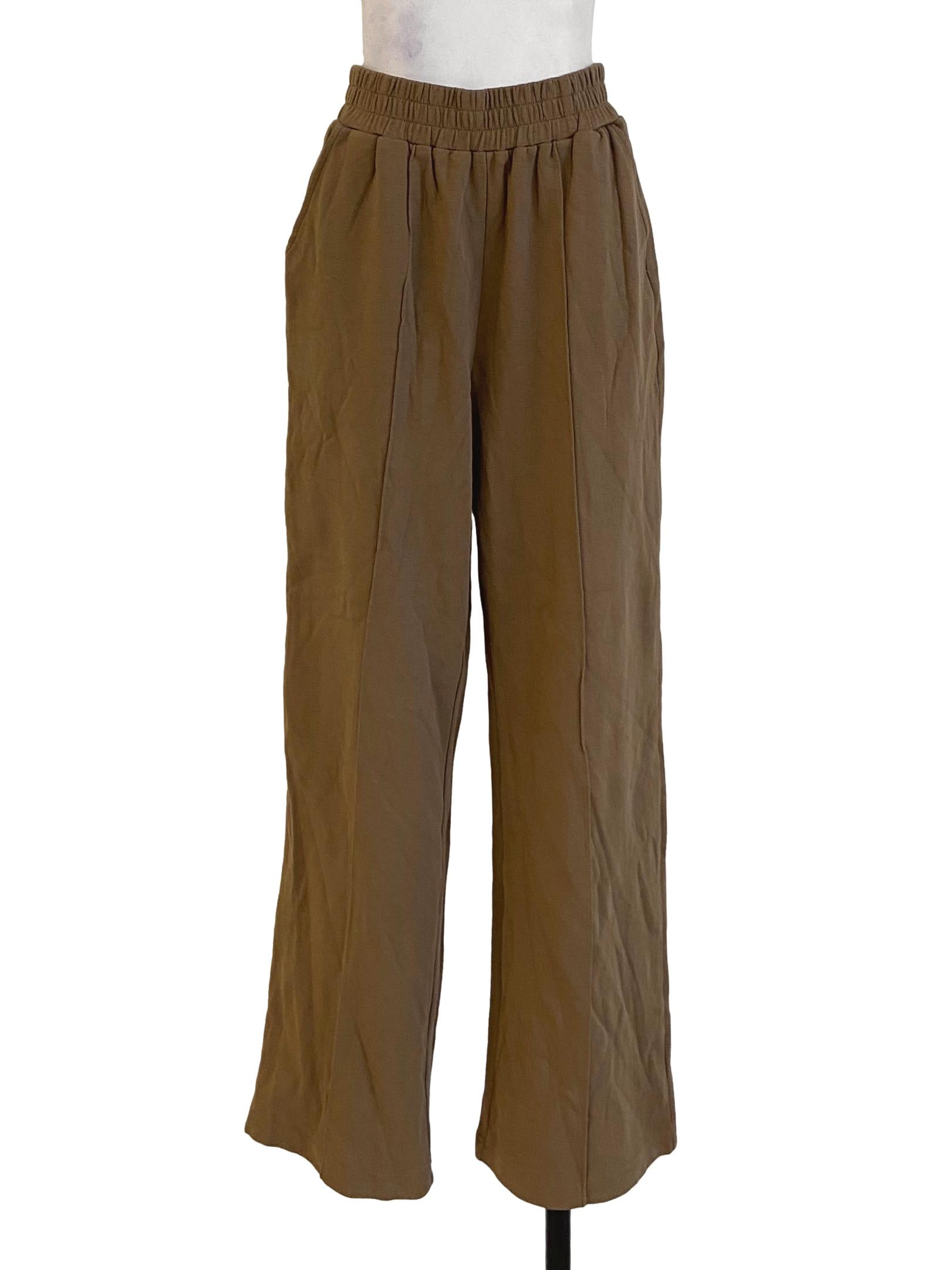 Peanut Brown Twill Straight Pants