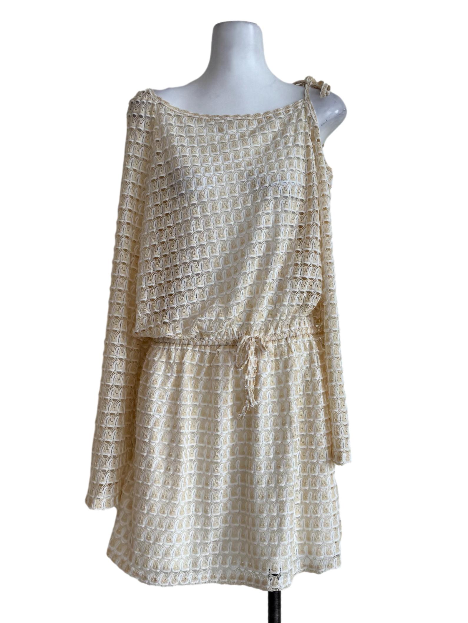 Pale Yellow Knitted Long Sleeve Summit Dress