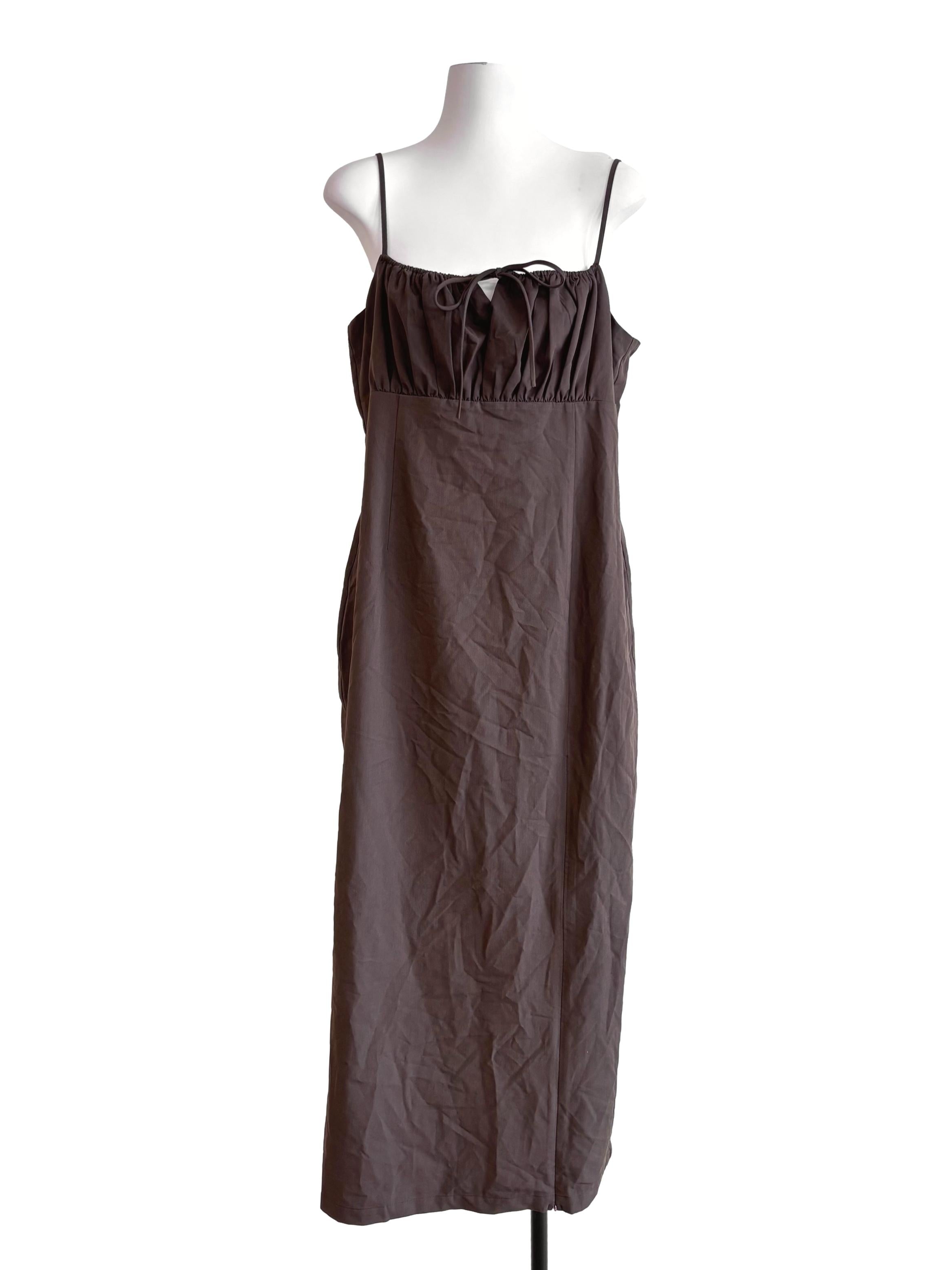 Moss Brown Slip Dress