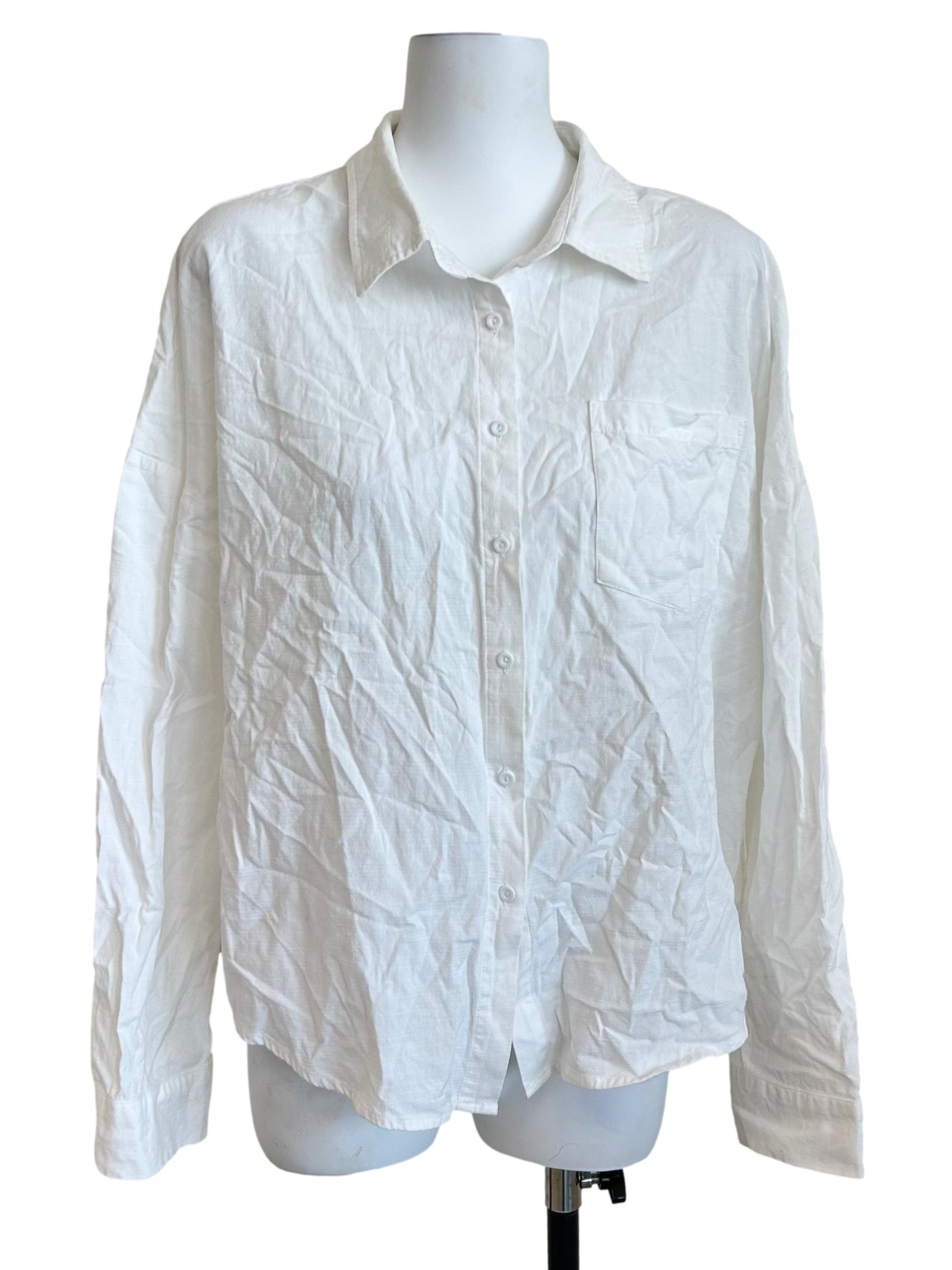 White Relaxed Button Down Shirt