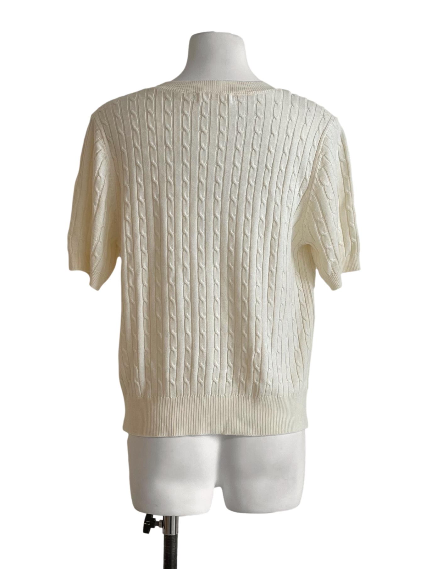 Cream White Textured Top TWL