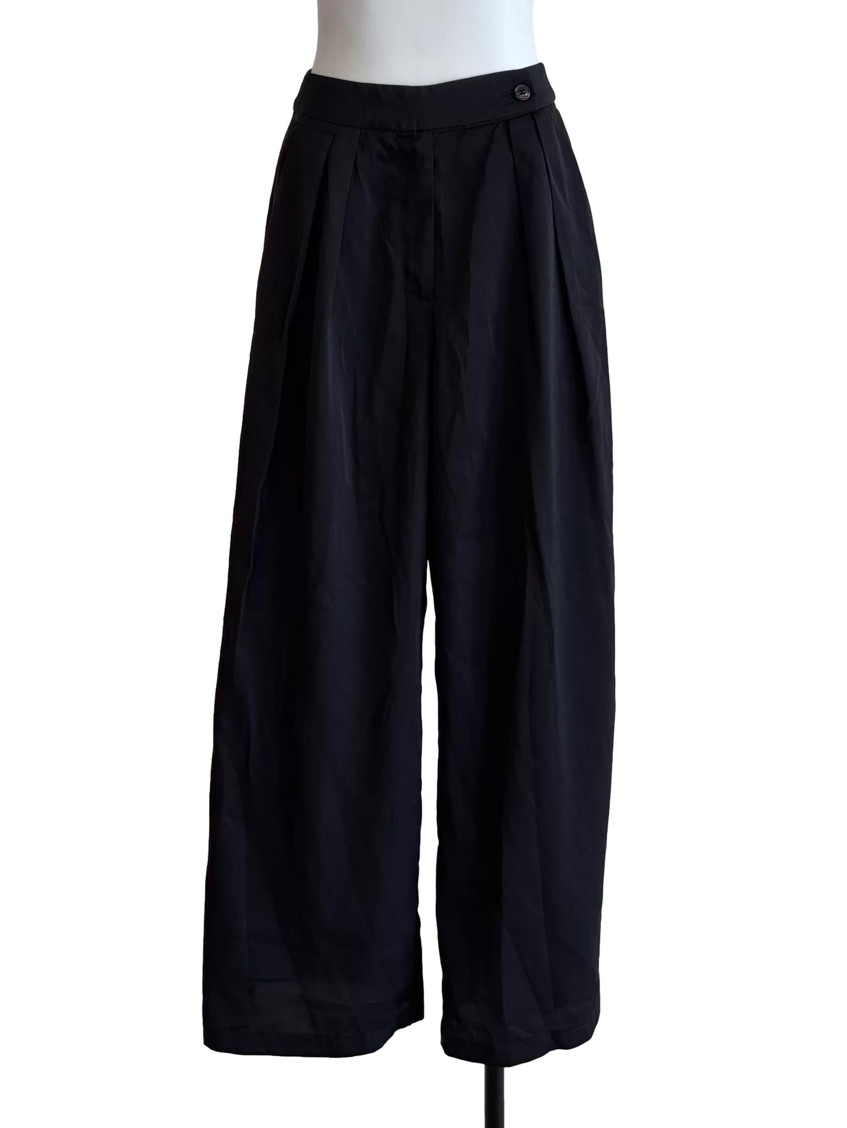 Jet Black Pleated Slacks
