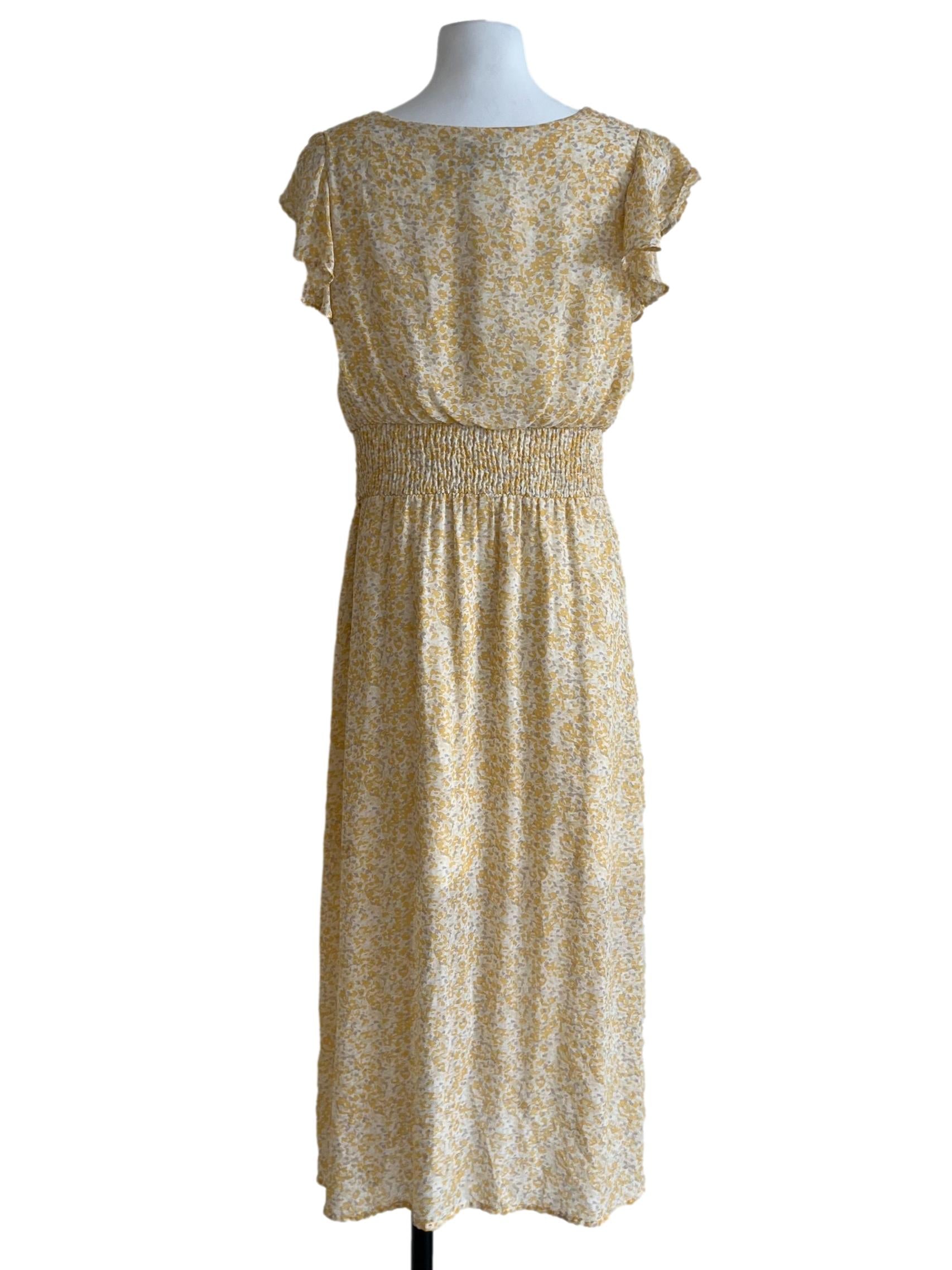 Butter Yellow Floral Empire Dress