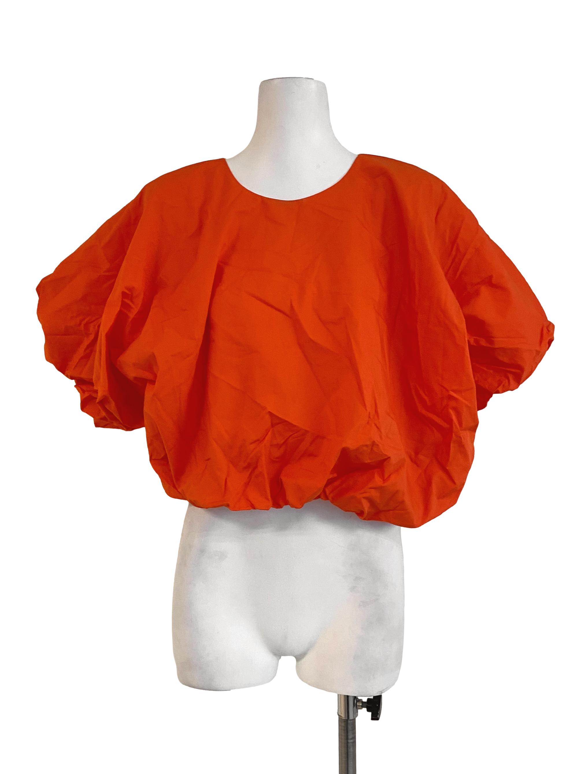 Orange Batwing Sleeve Crop Top LB
