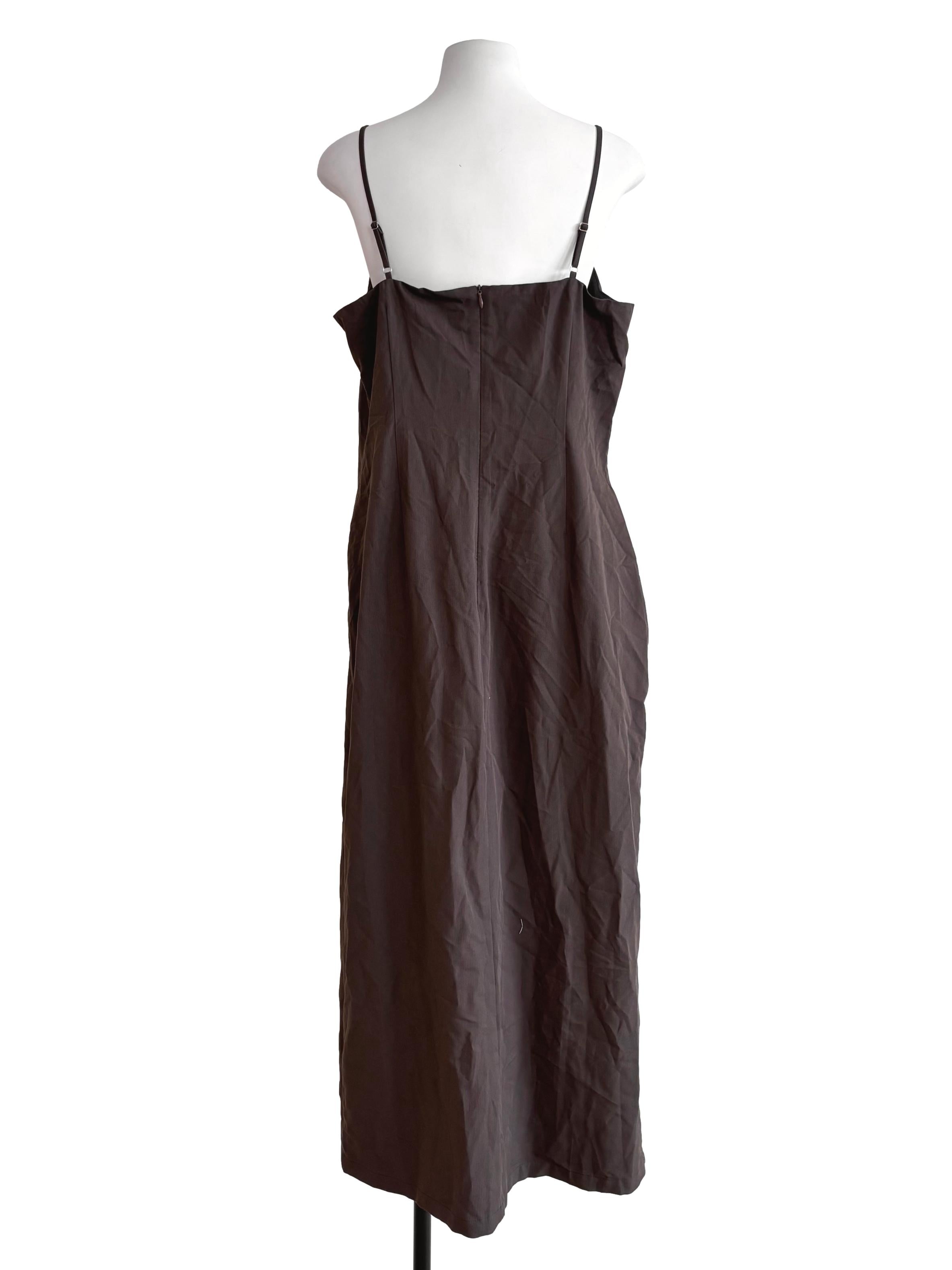 Moss Brown Slip Dress