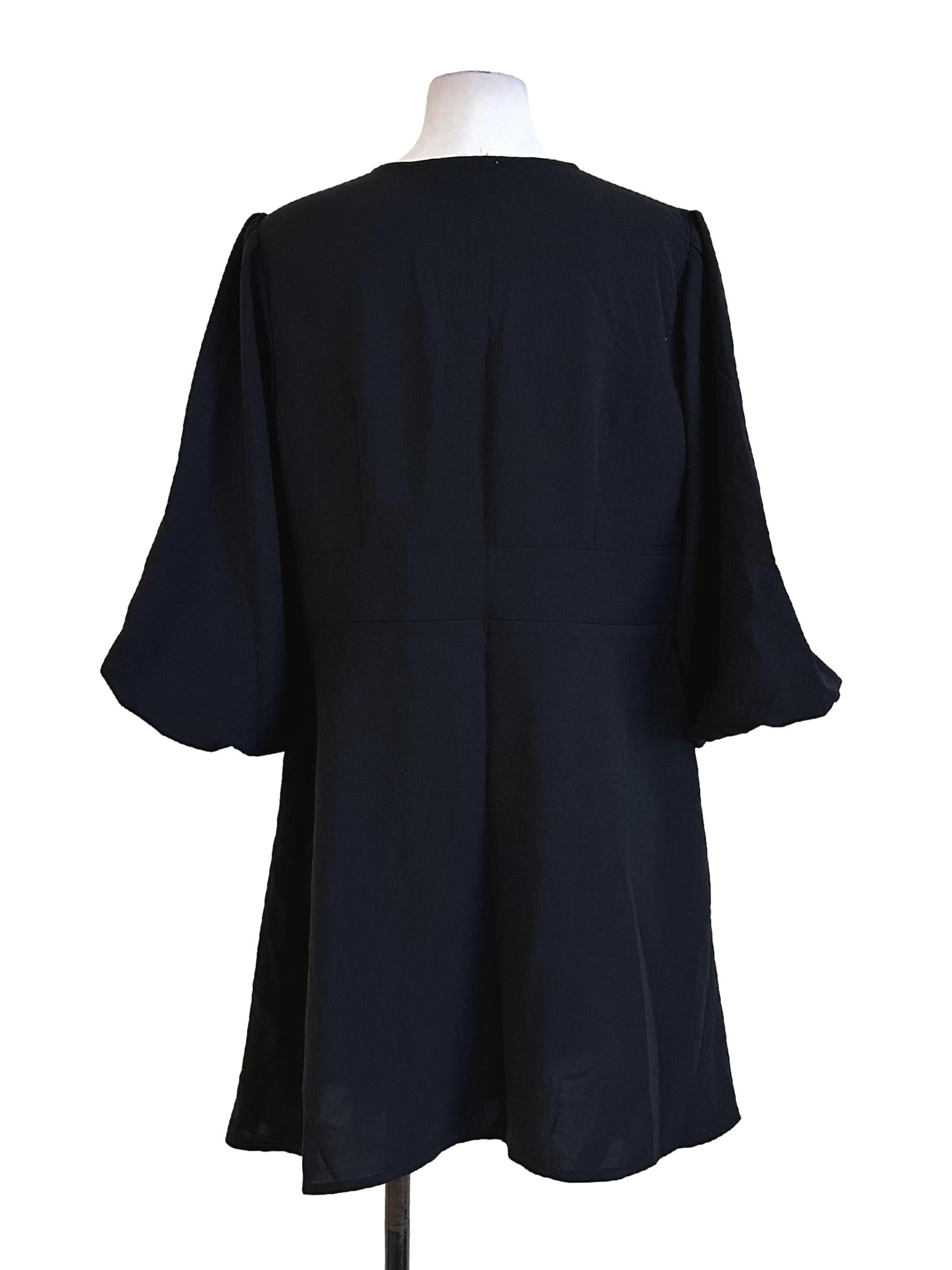 Black V Neckline Mini Dress LB