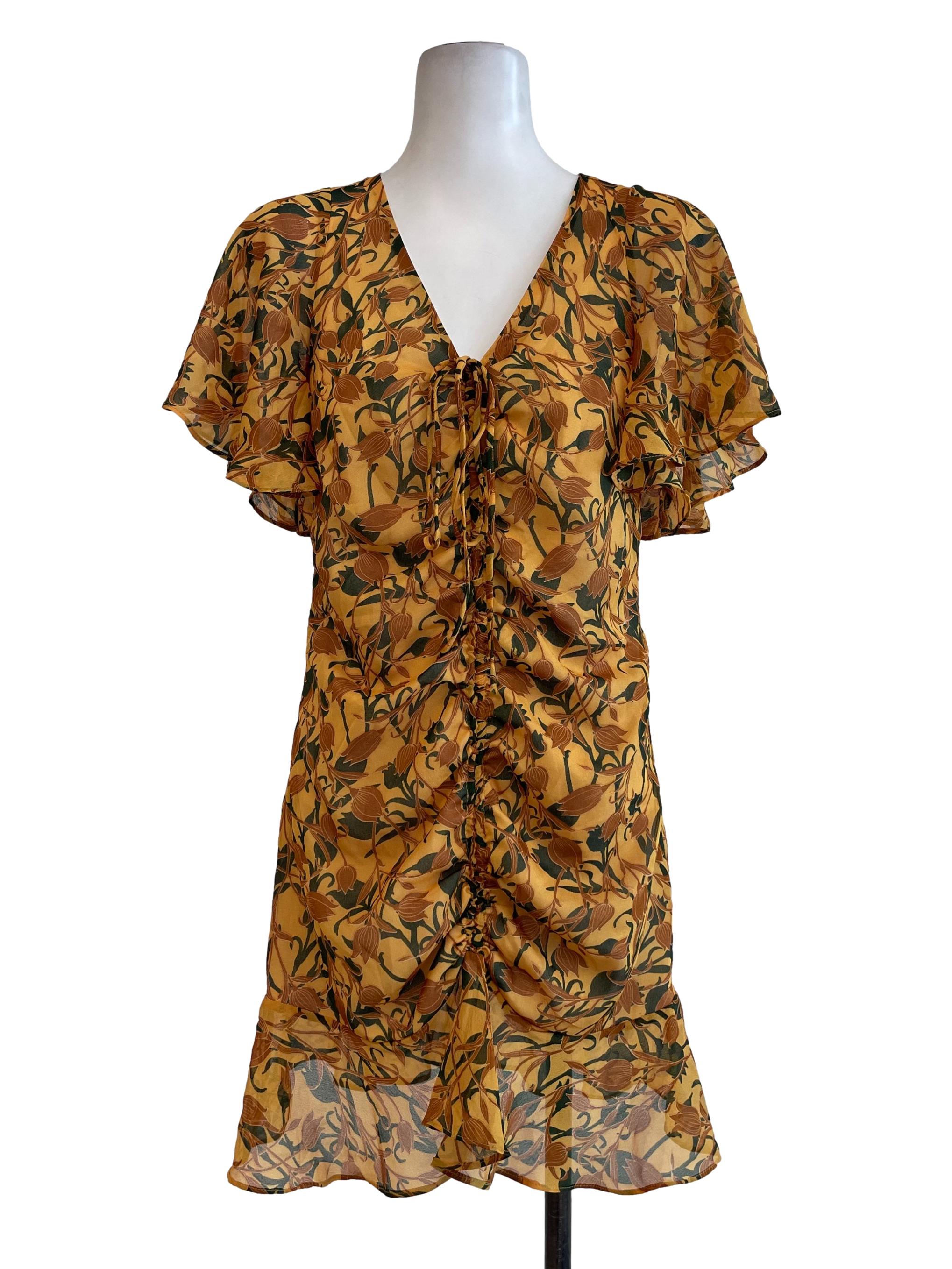 Fire Yellow Sinch Bodycon Dress