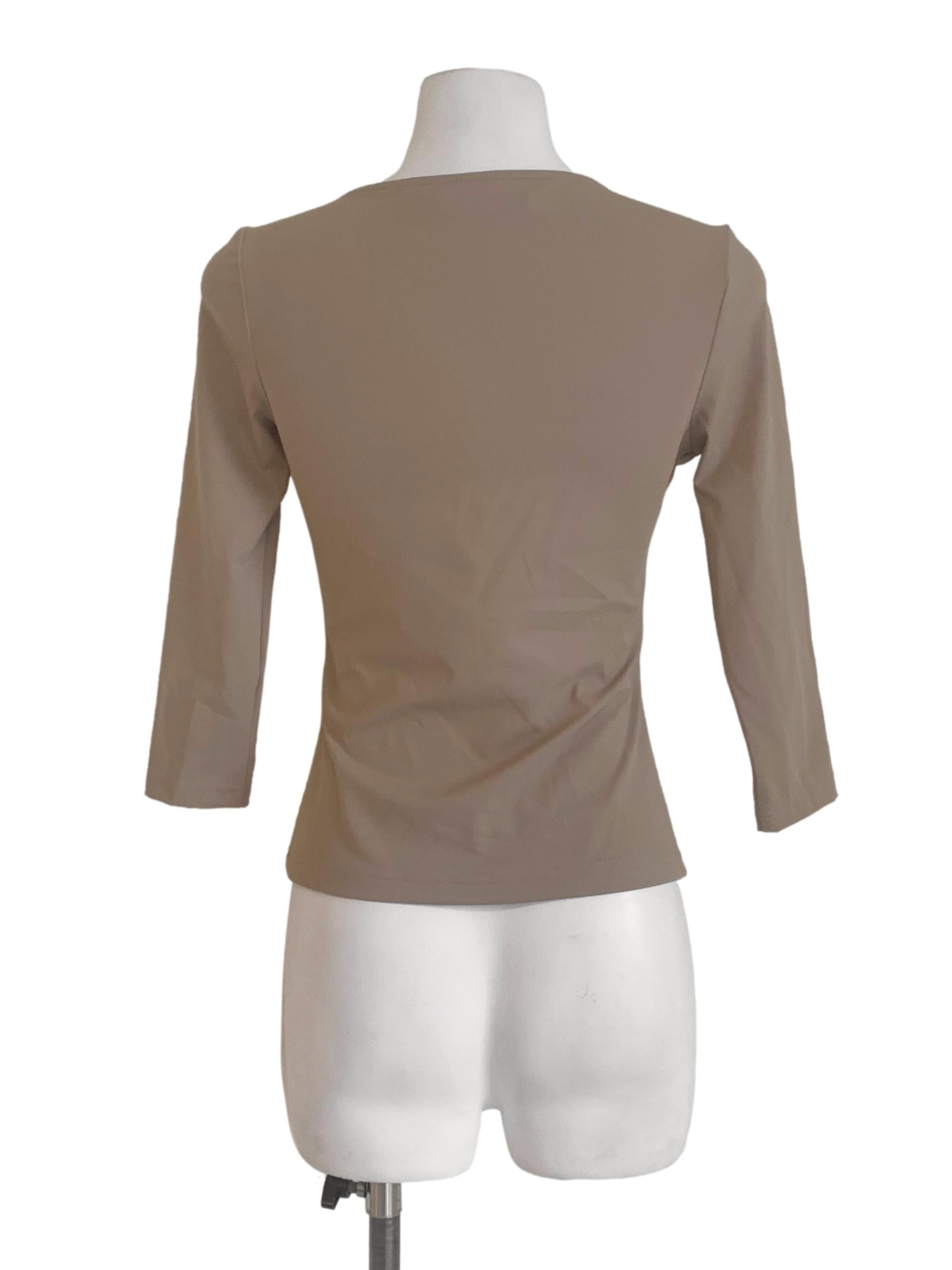 Peanut Brown Asymmetric Neck Top